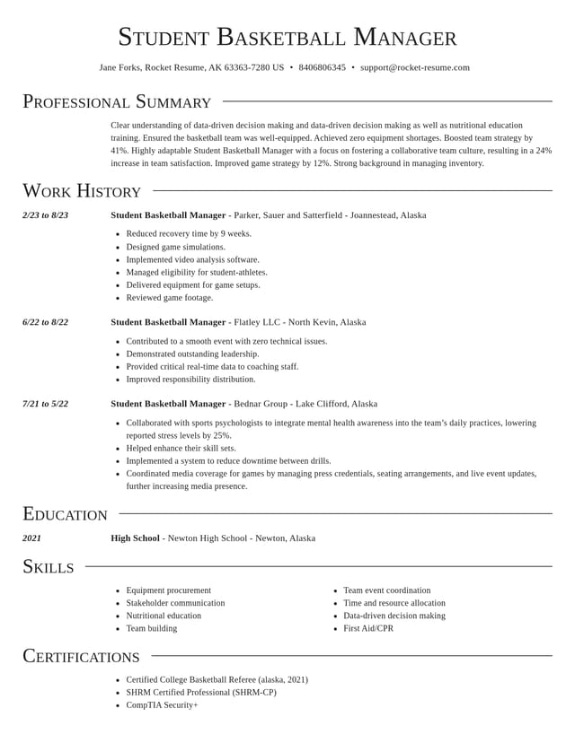 Director resume template