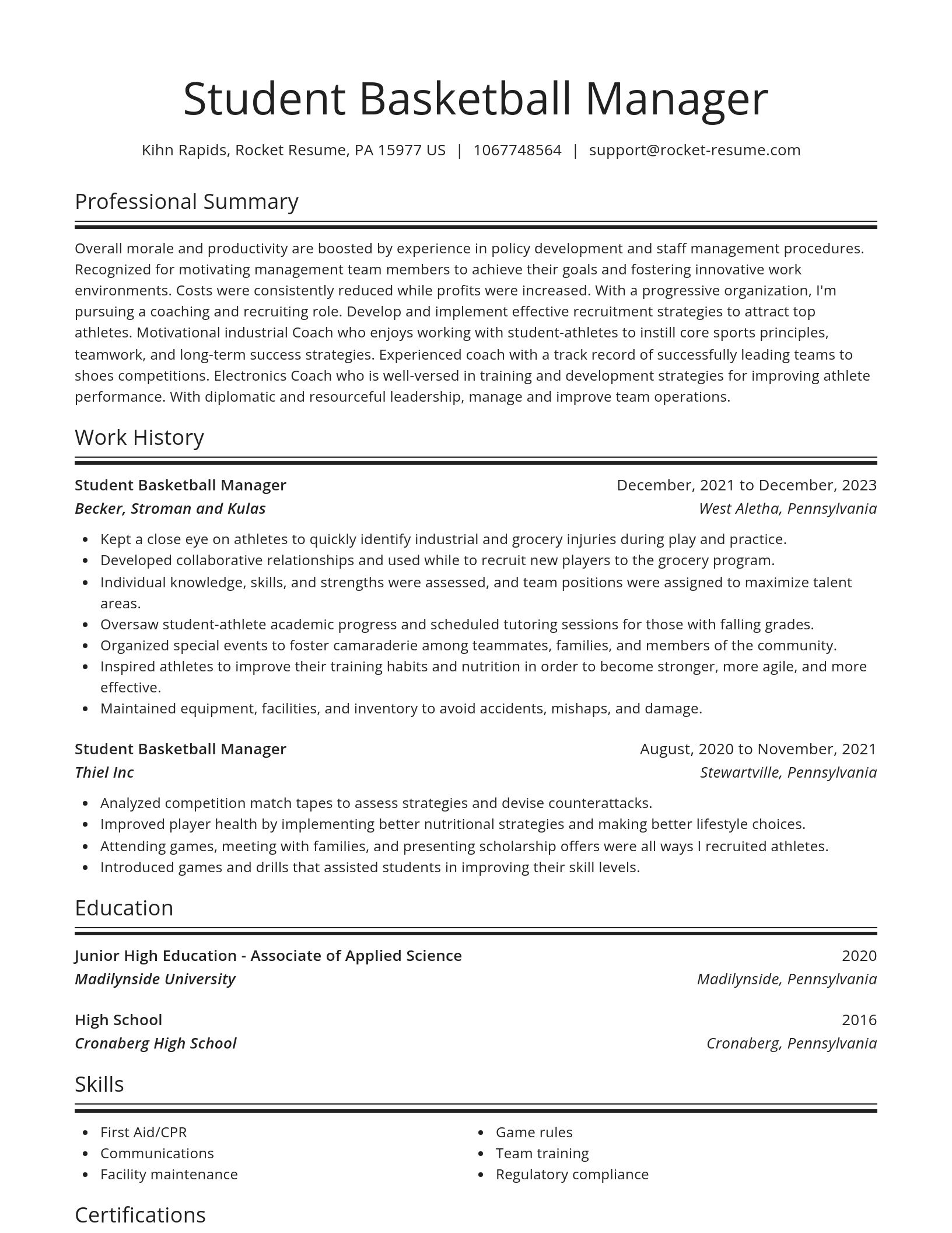 Spotlight resume template