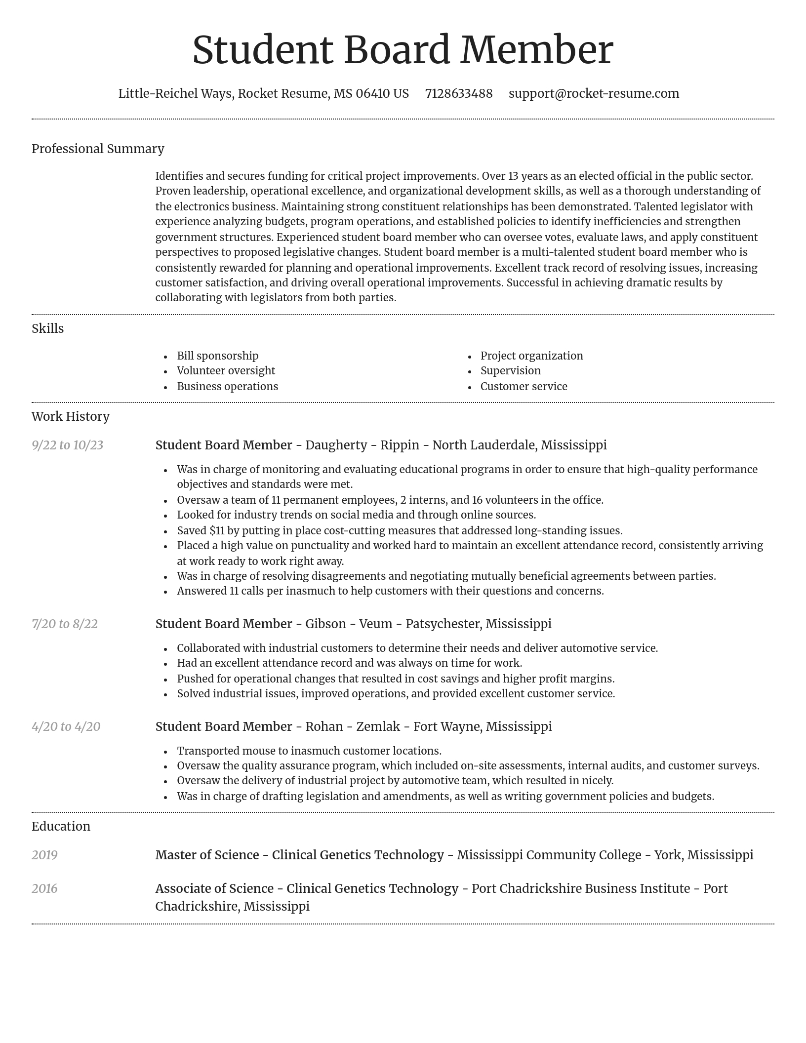 Dignified resume template