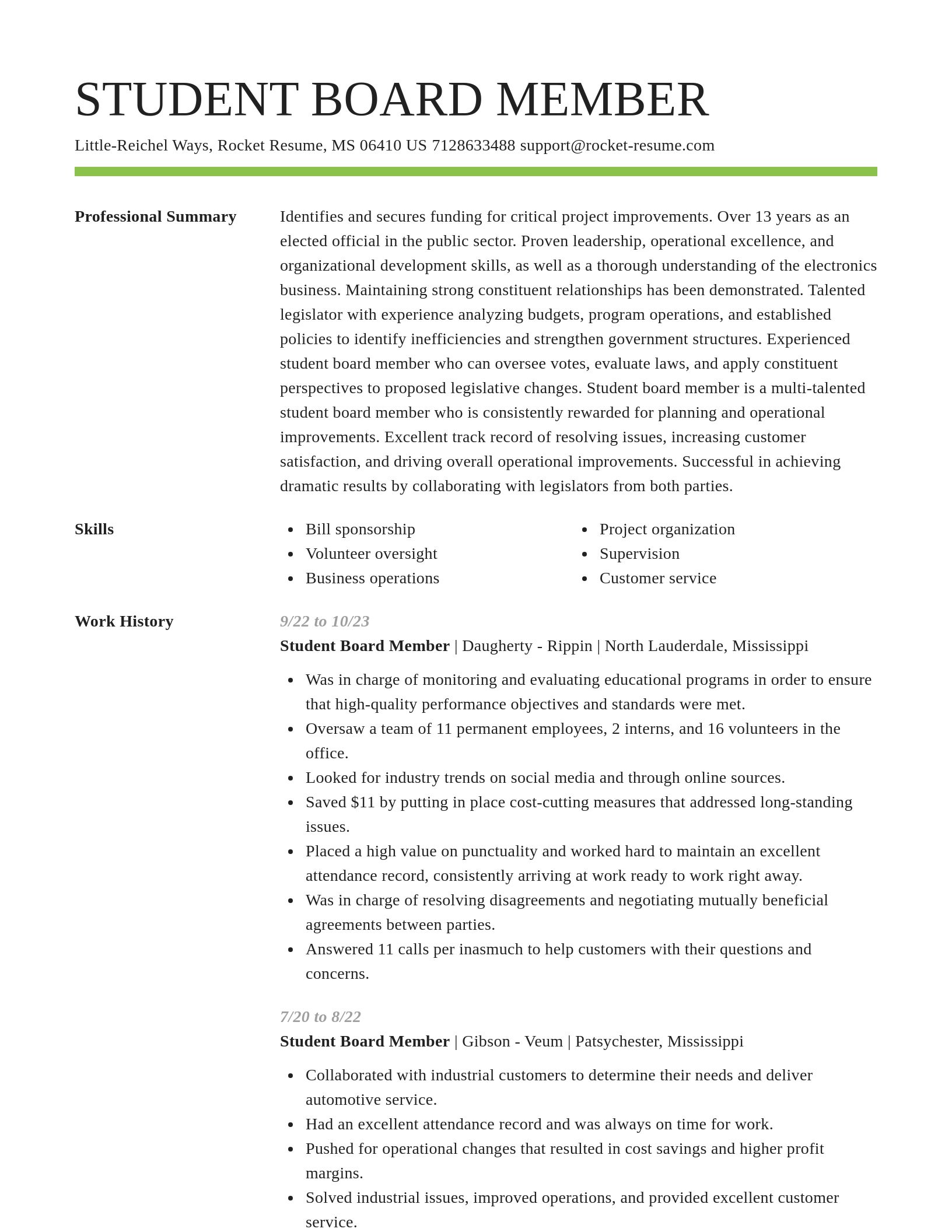 Smart resume template