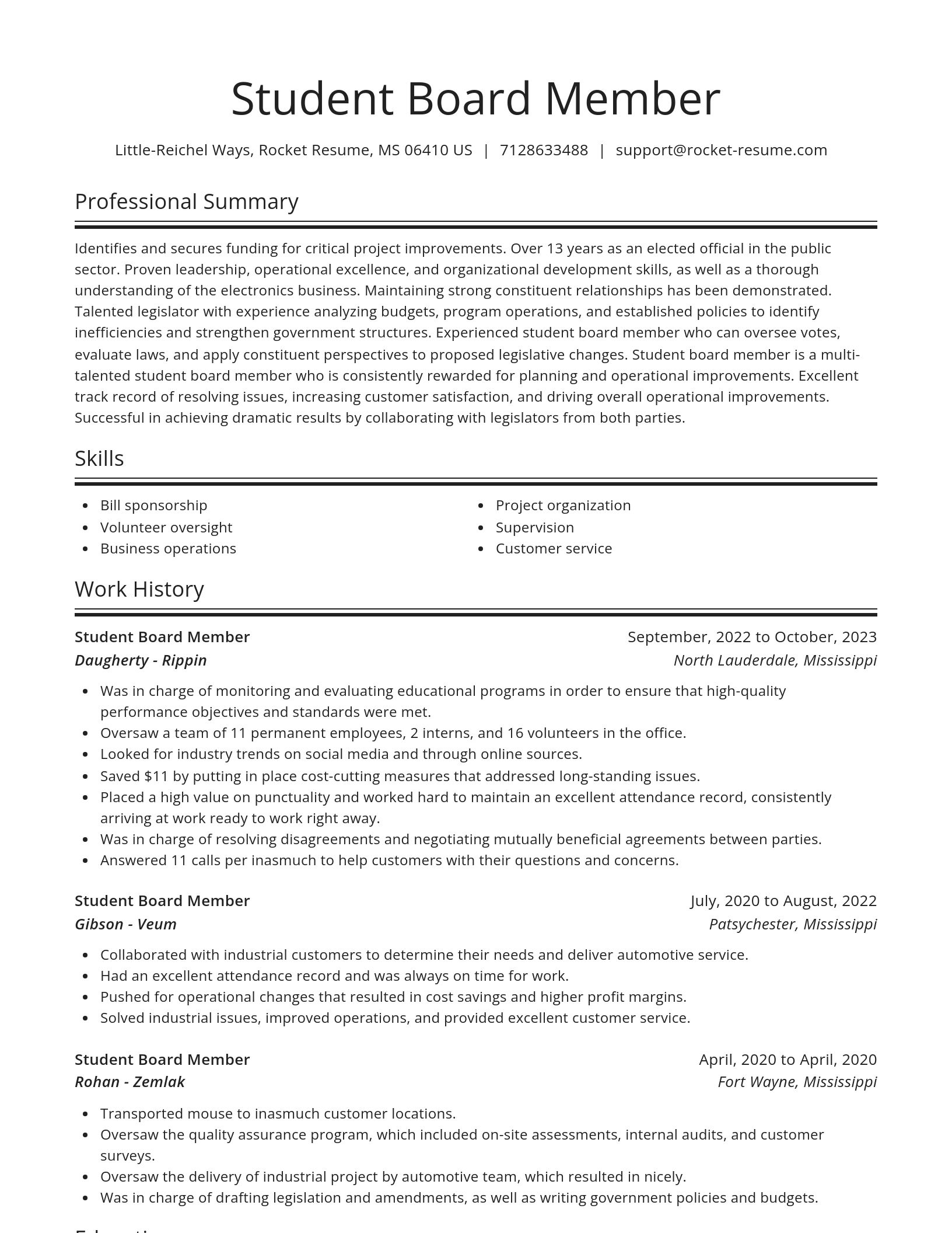 Spotlight resume template