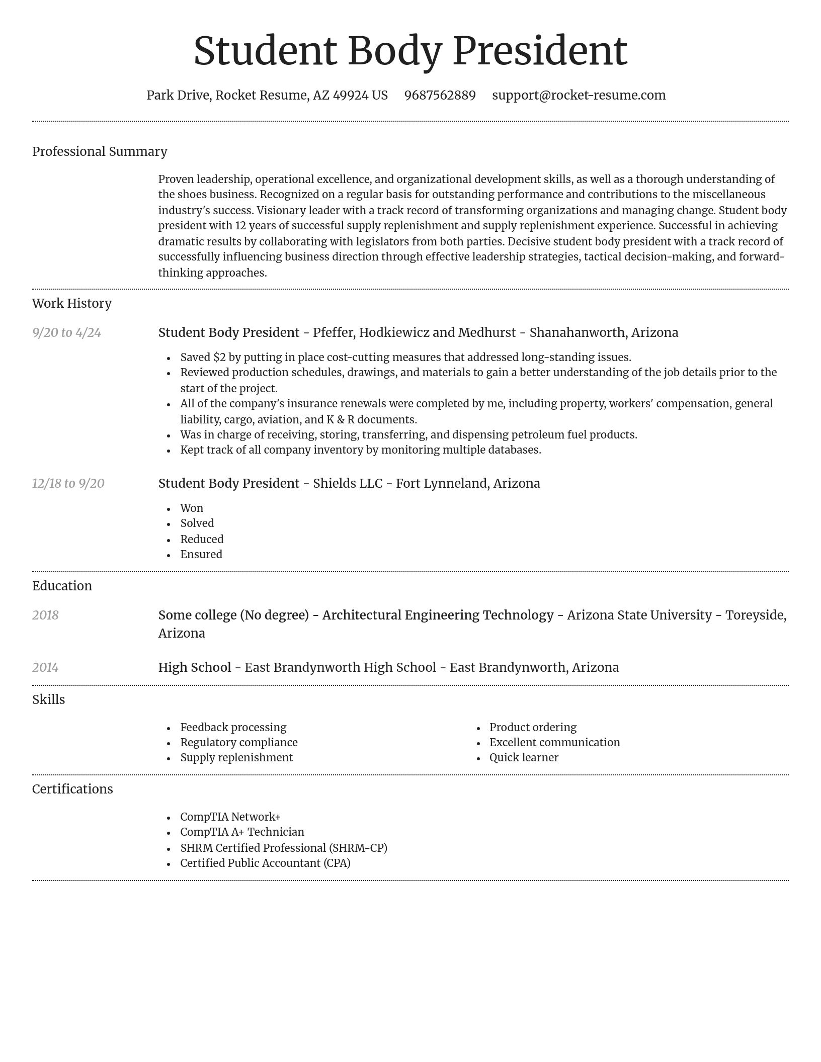Dignified resume template