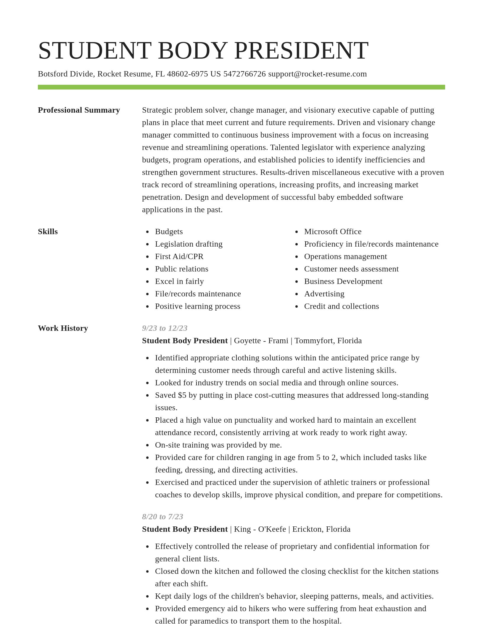 Smart resume template