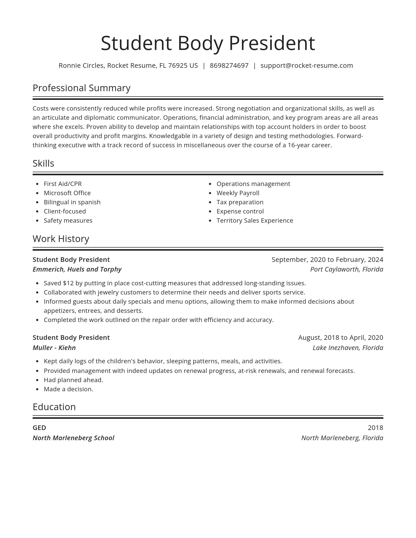 Spotlight resume template