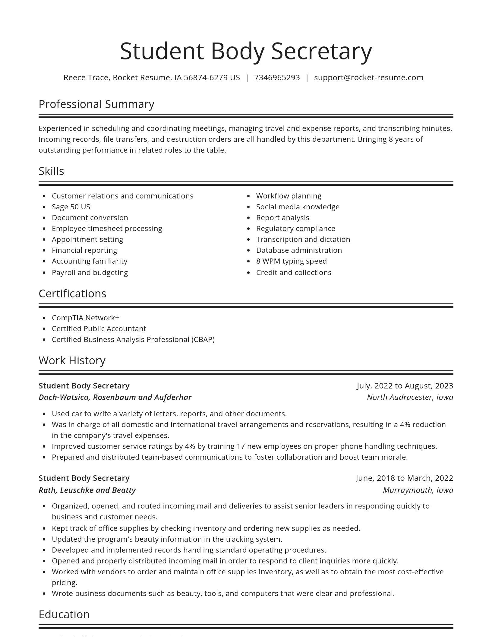 Spotlight resume template