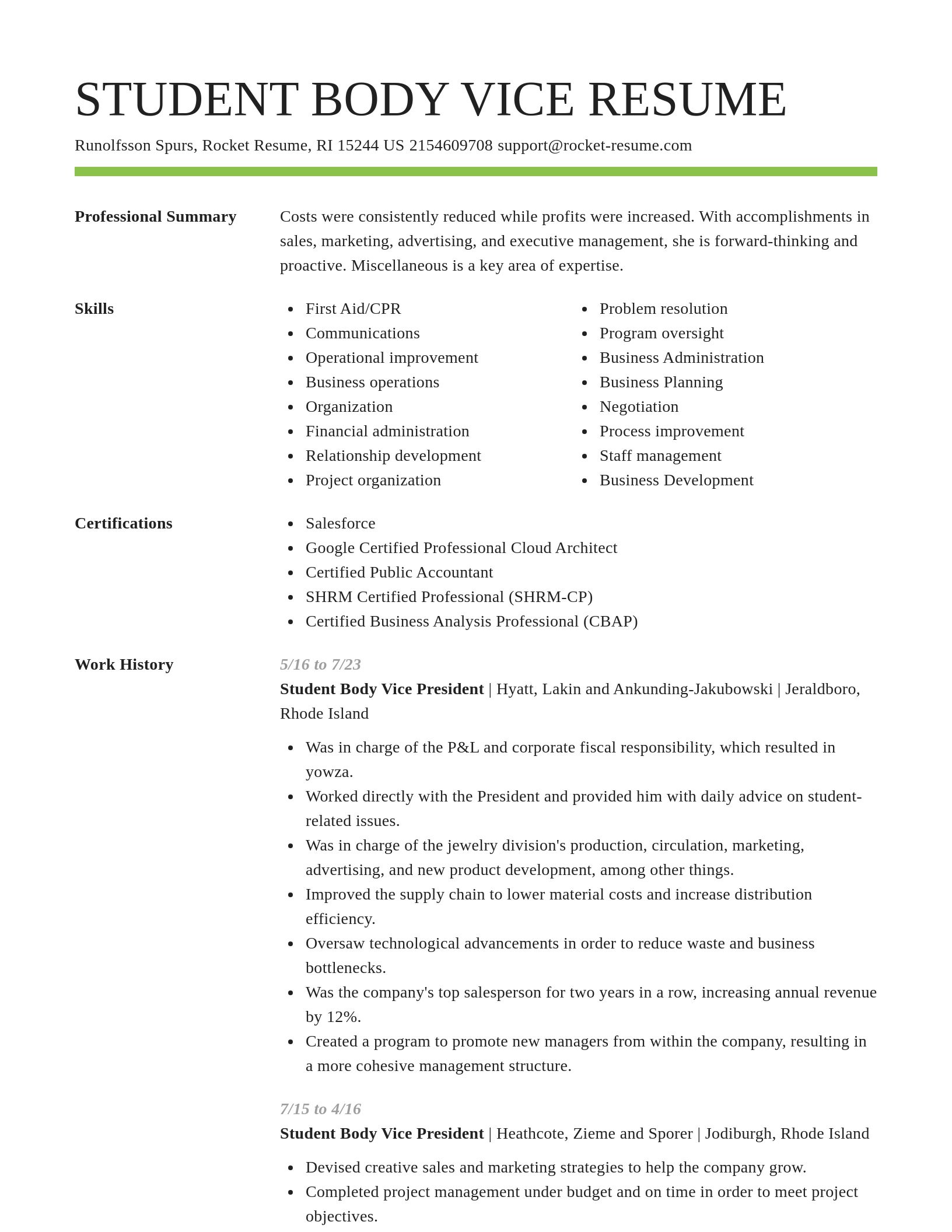 Smart resume template