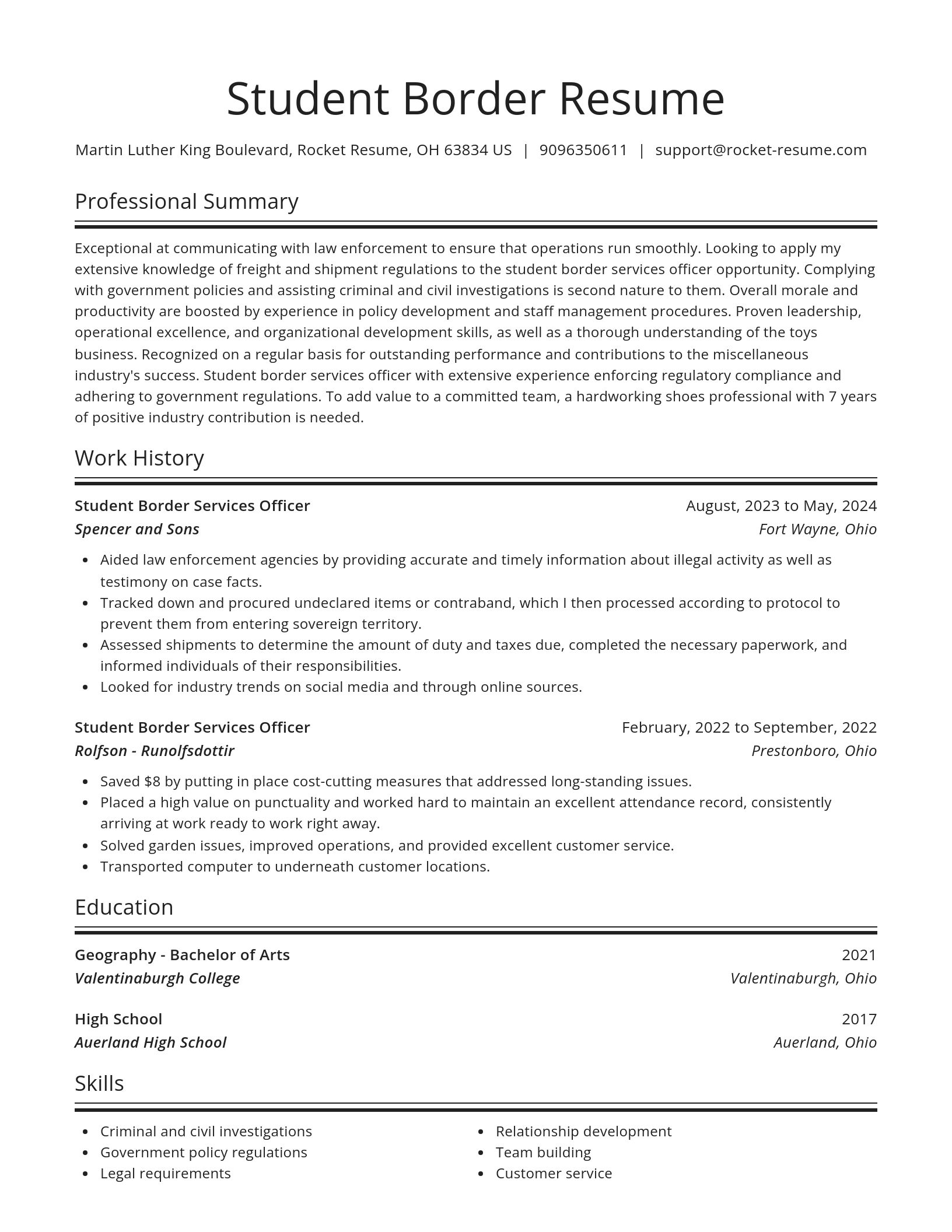Spotlight resume template