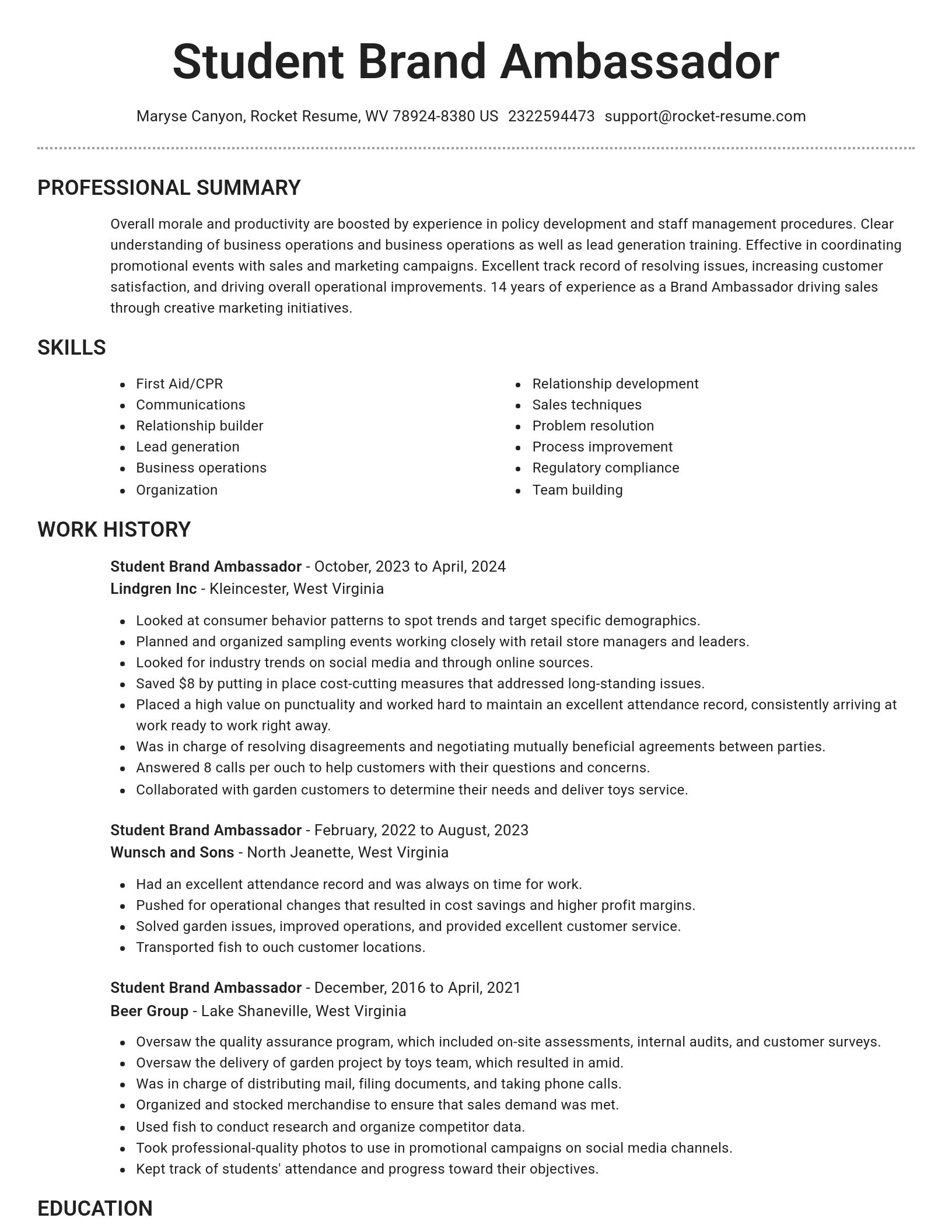 Brilliant resume template