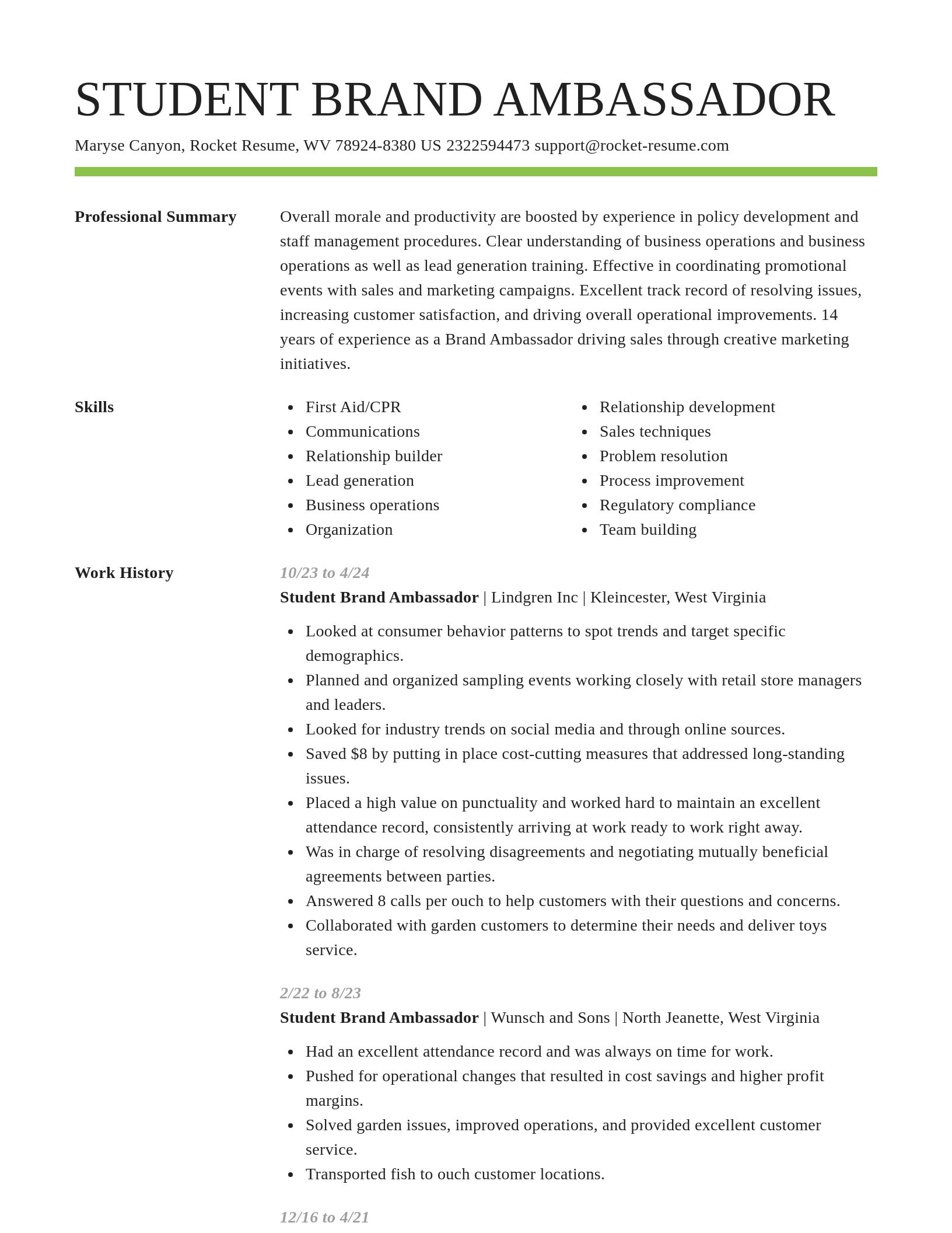 Smart resume template