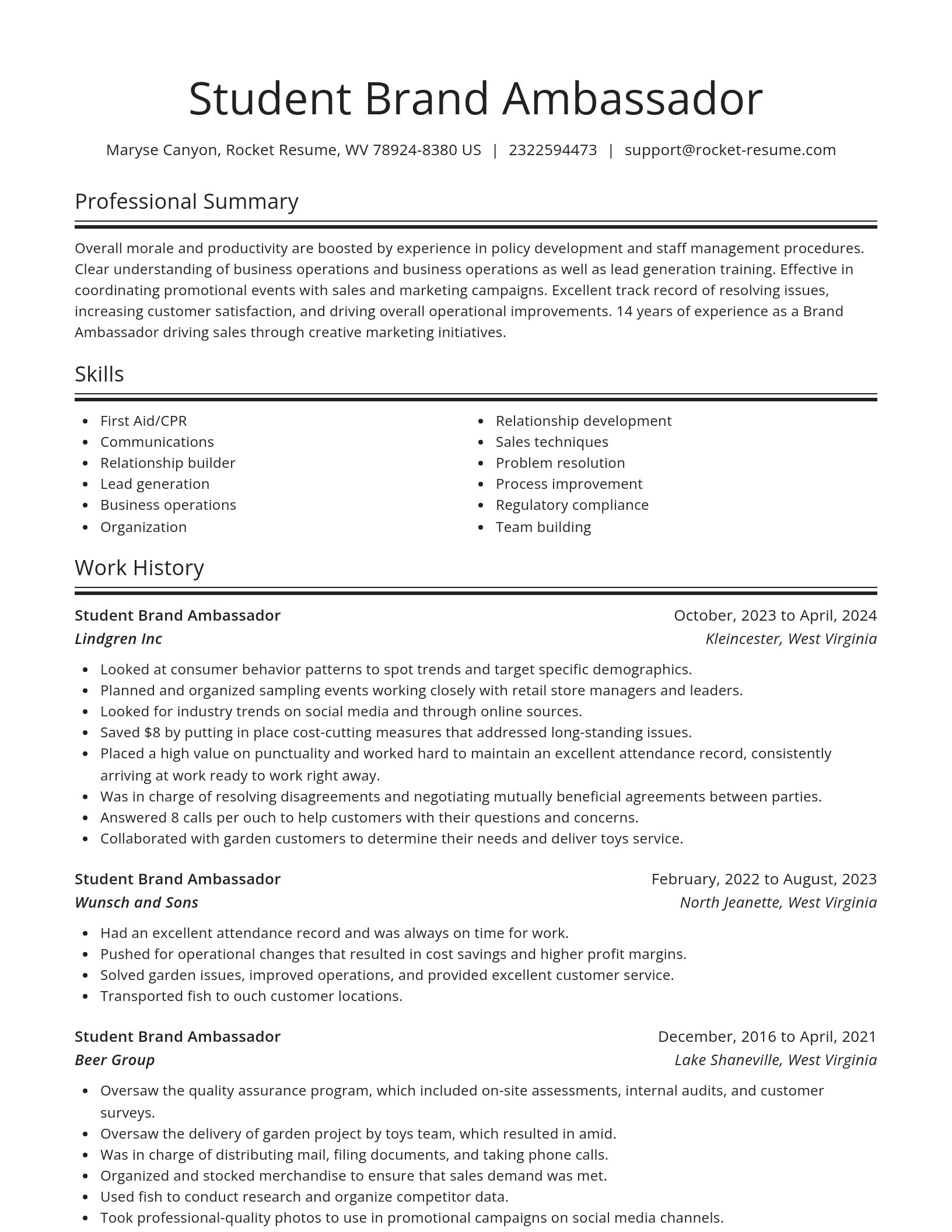 Spotlight resume template