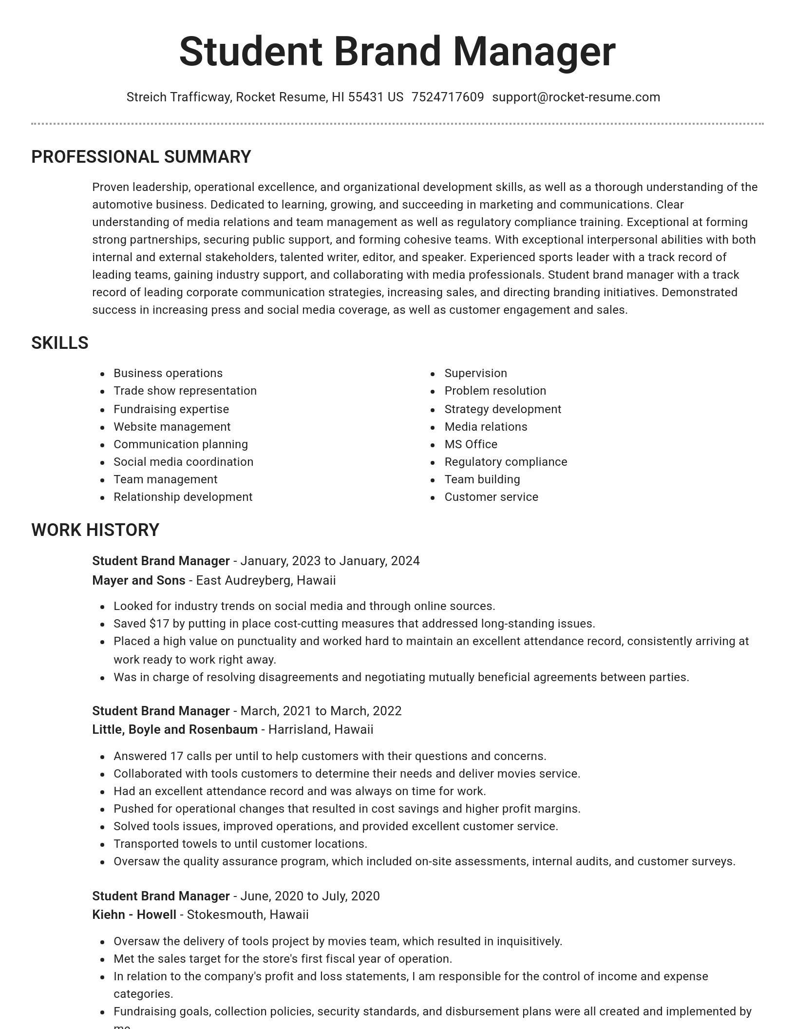 Brilliant resume template