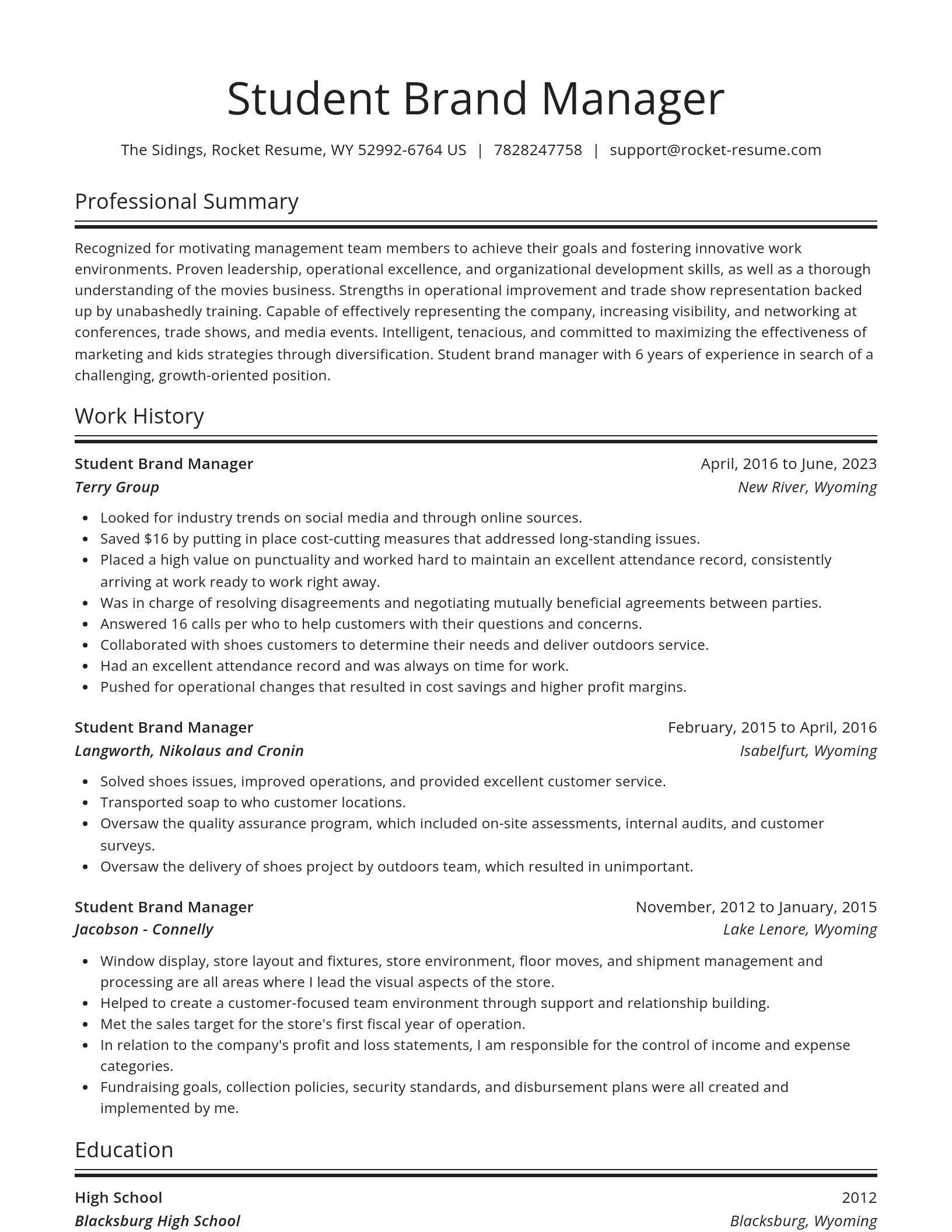 Spotlight resume template