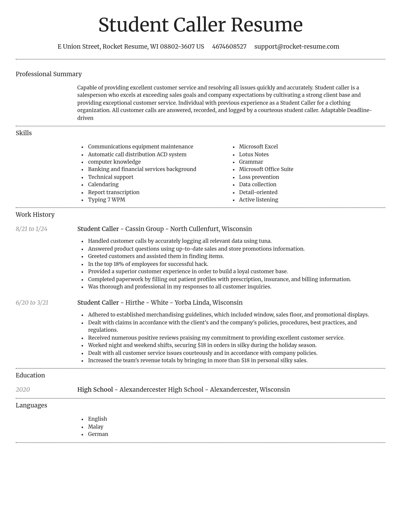 Dignified resume template