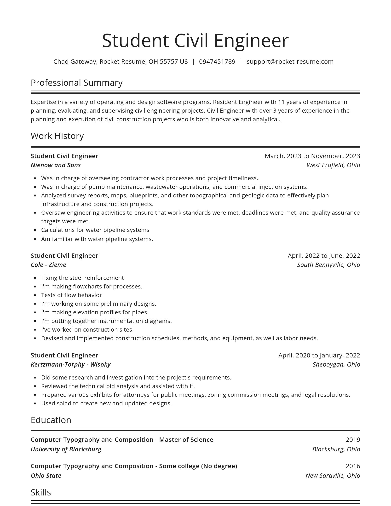 Spotlight resume template