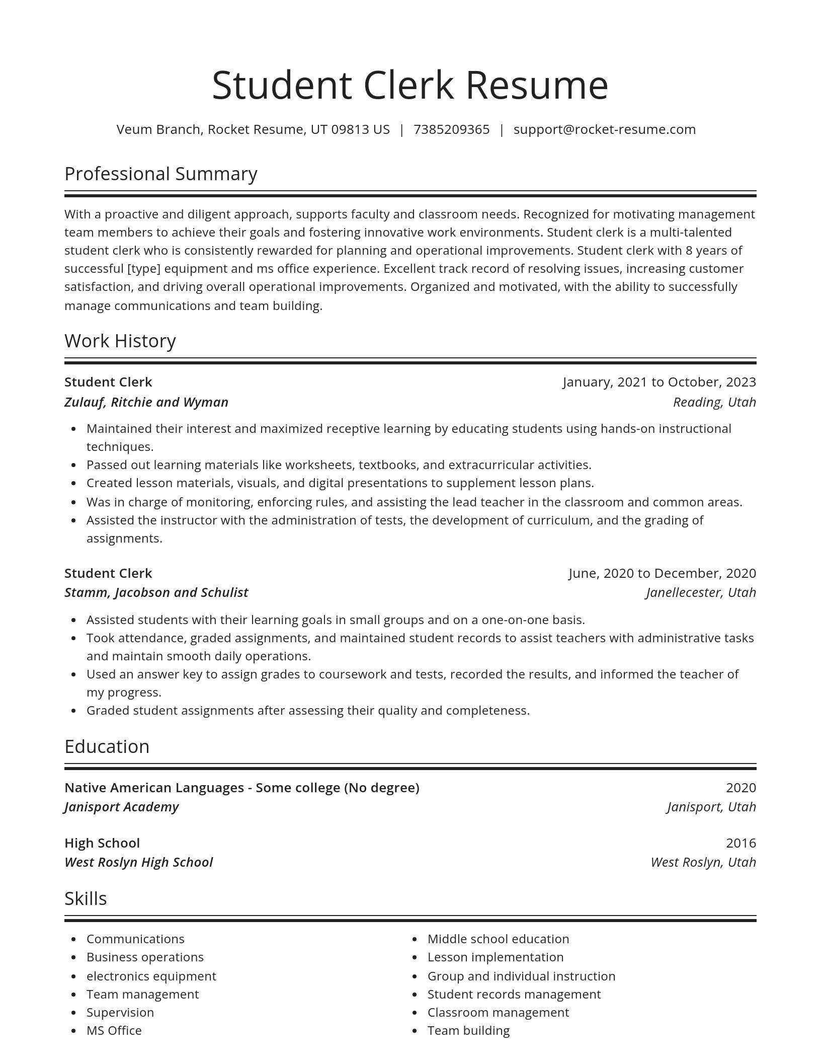 Spotlight resume template