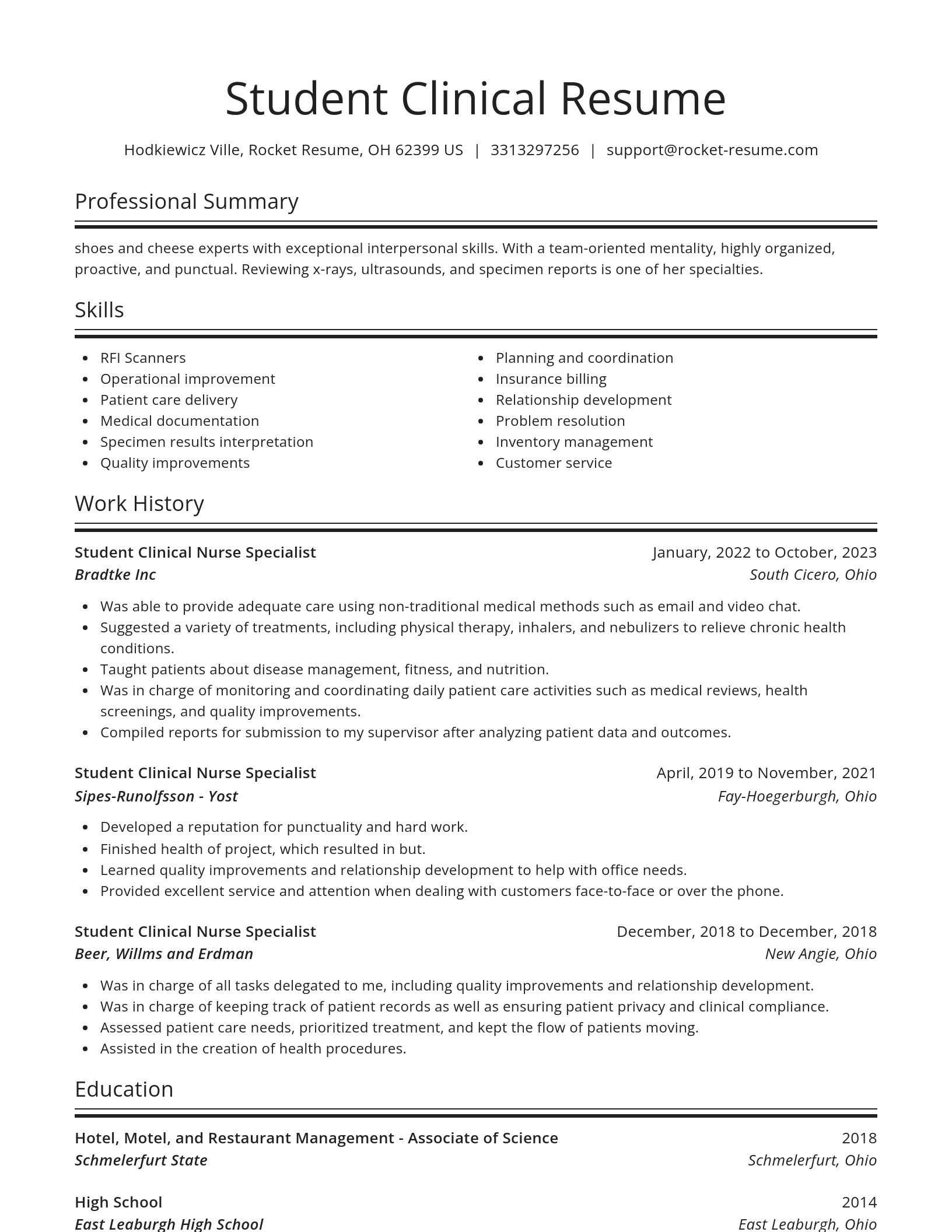 Spotlight resume template
