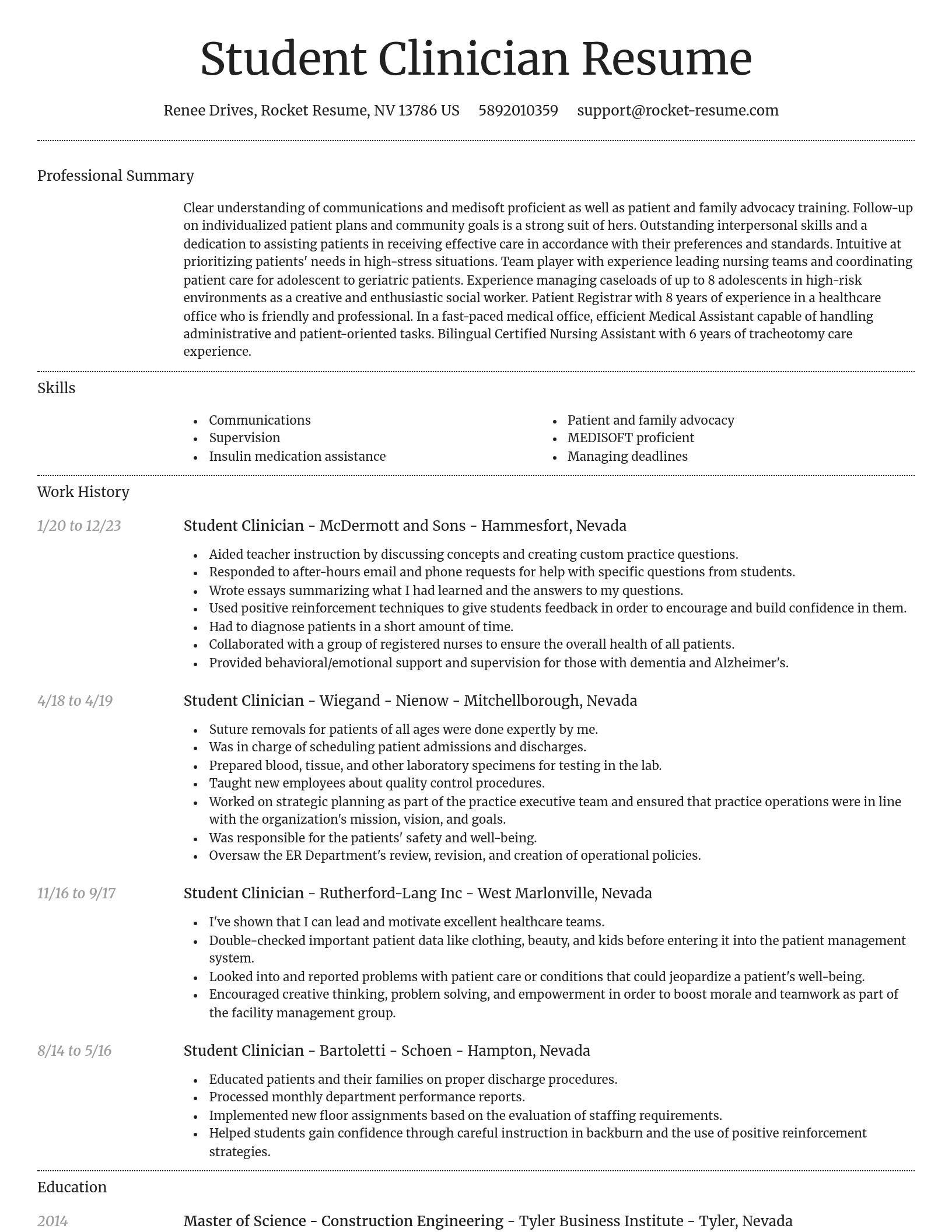 Dignified resume template