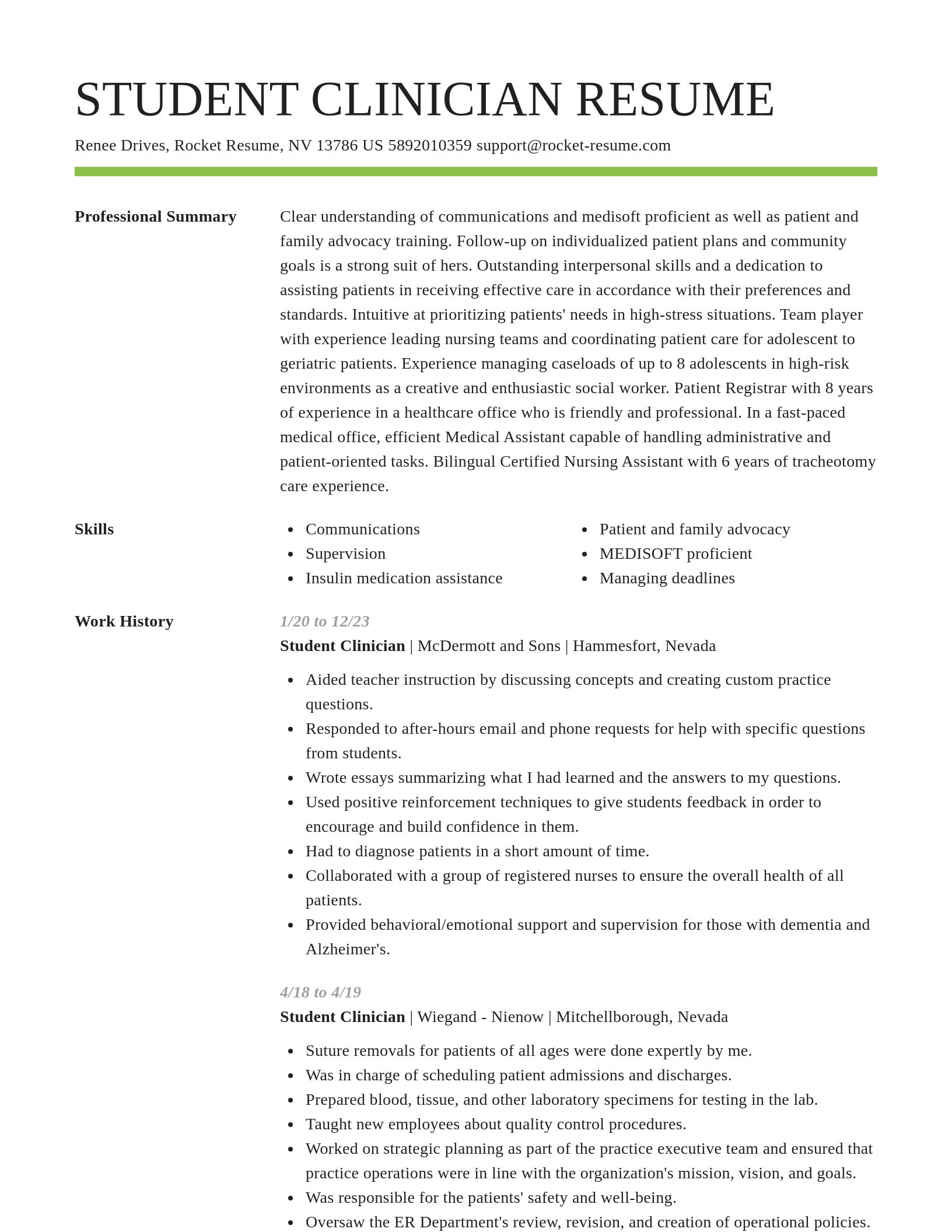 Smart resume template