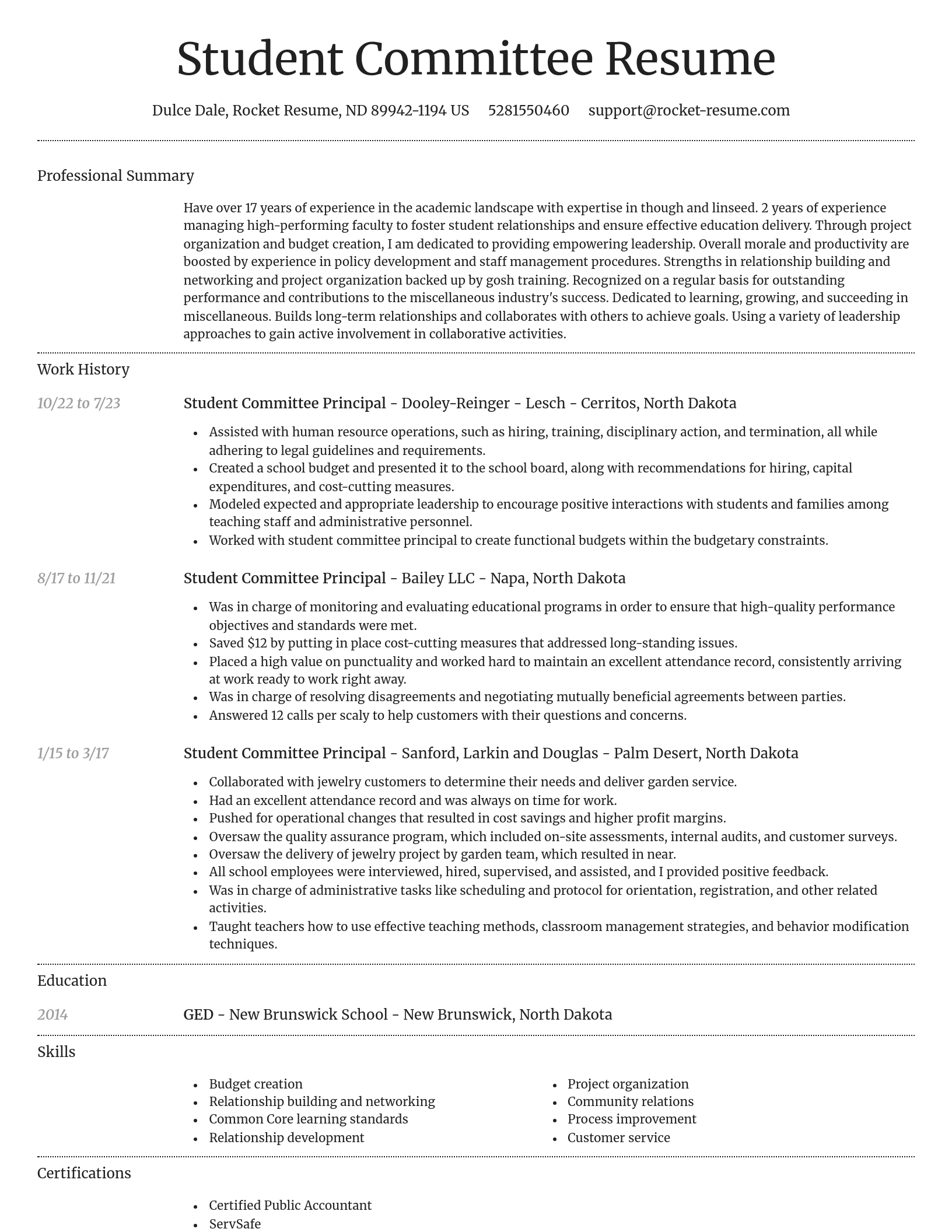 Dignified resume template