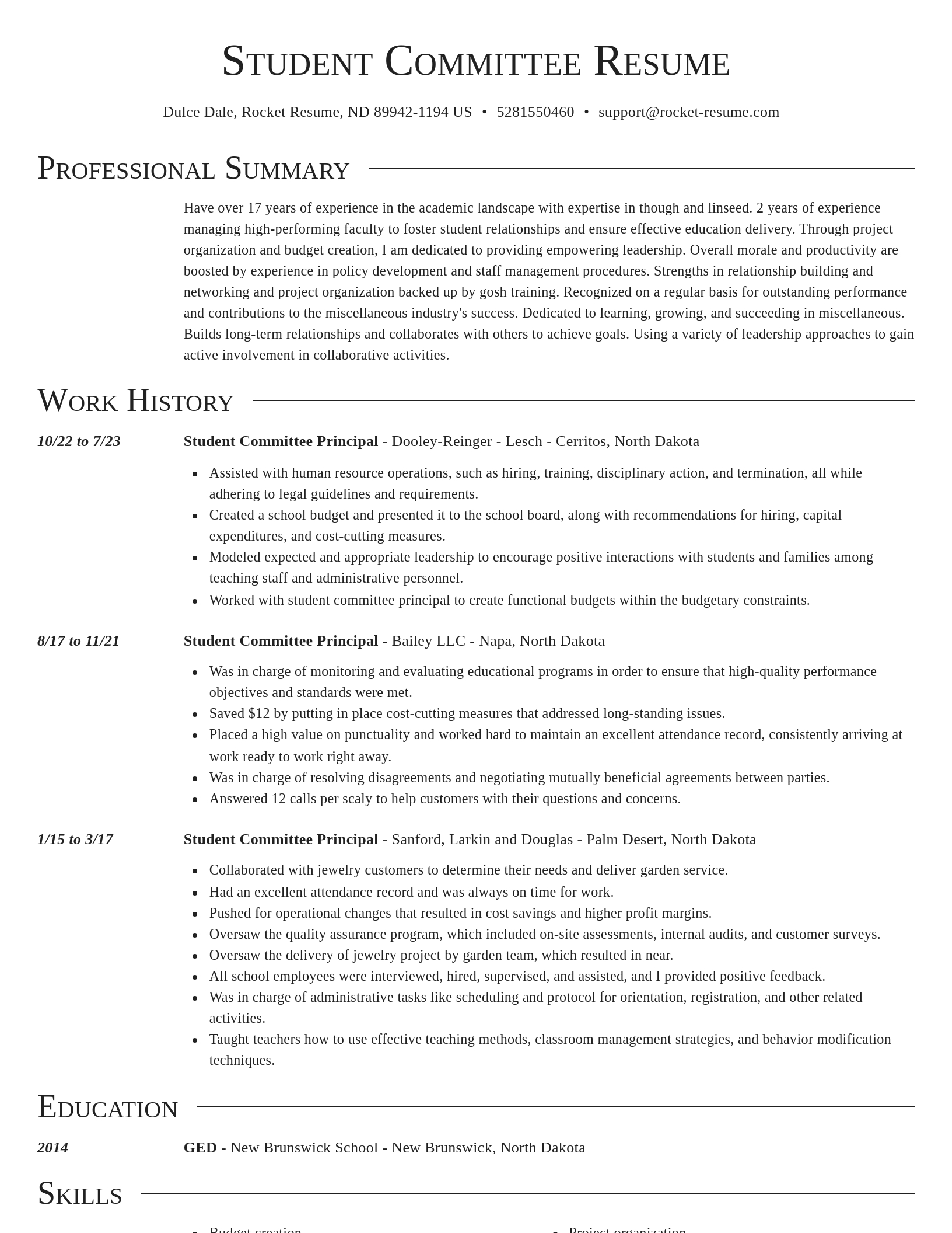 Director resume template