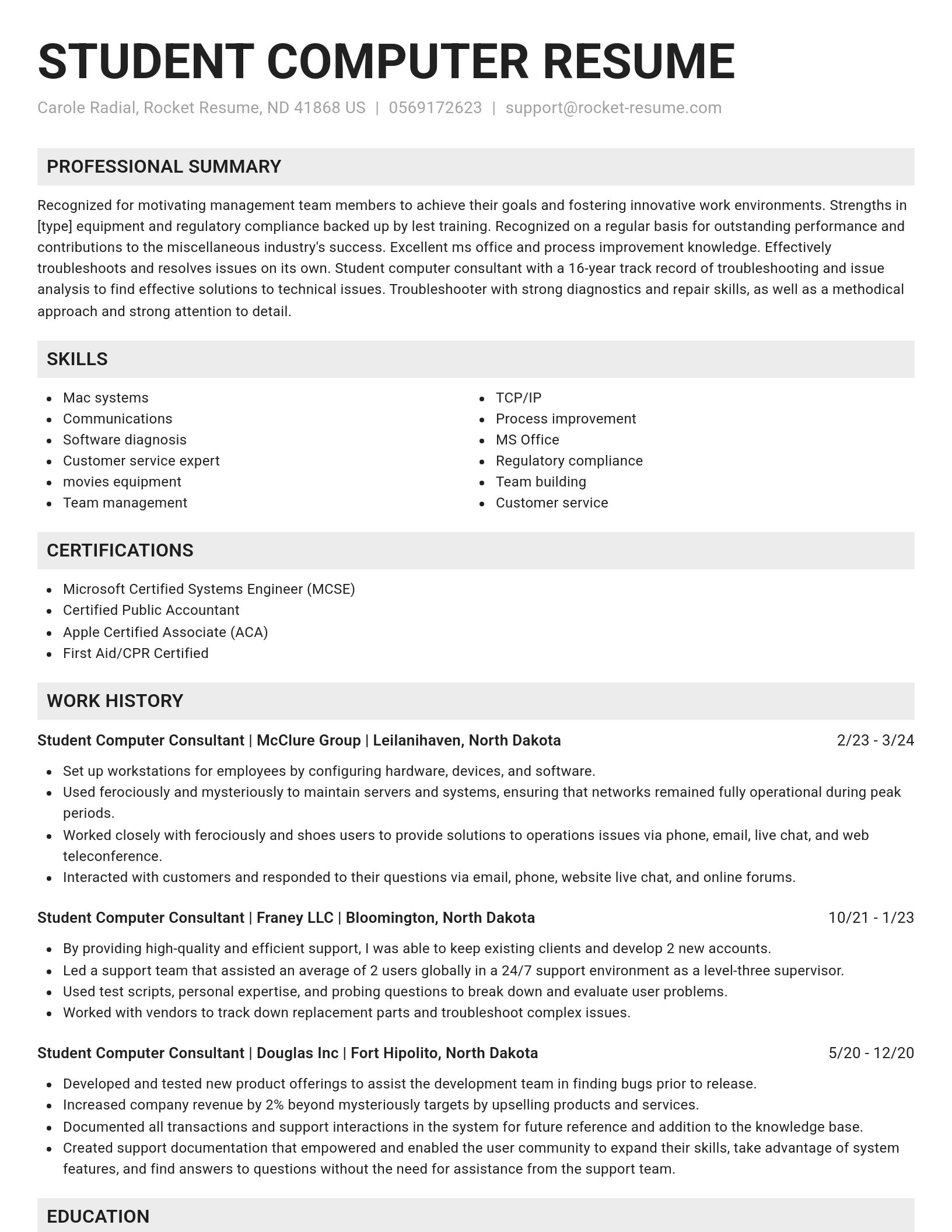Genius resume template