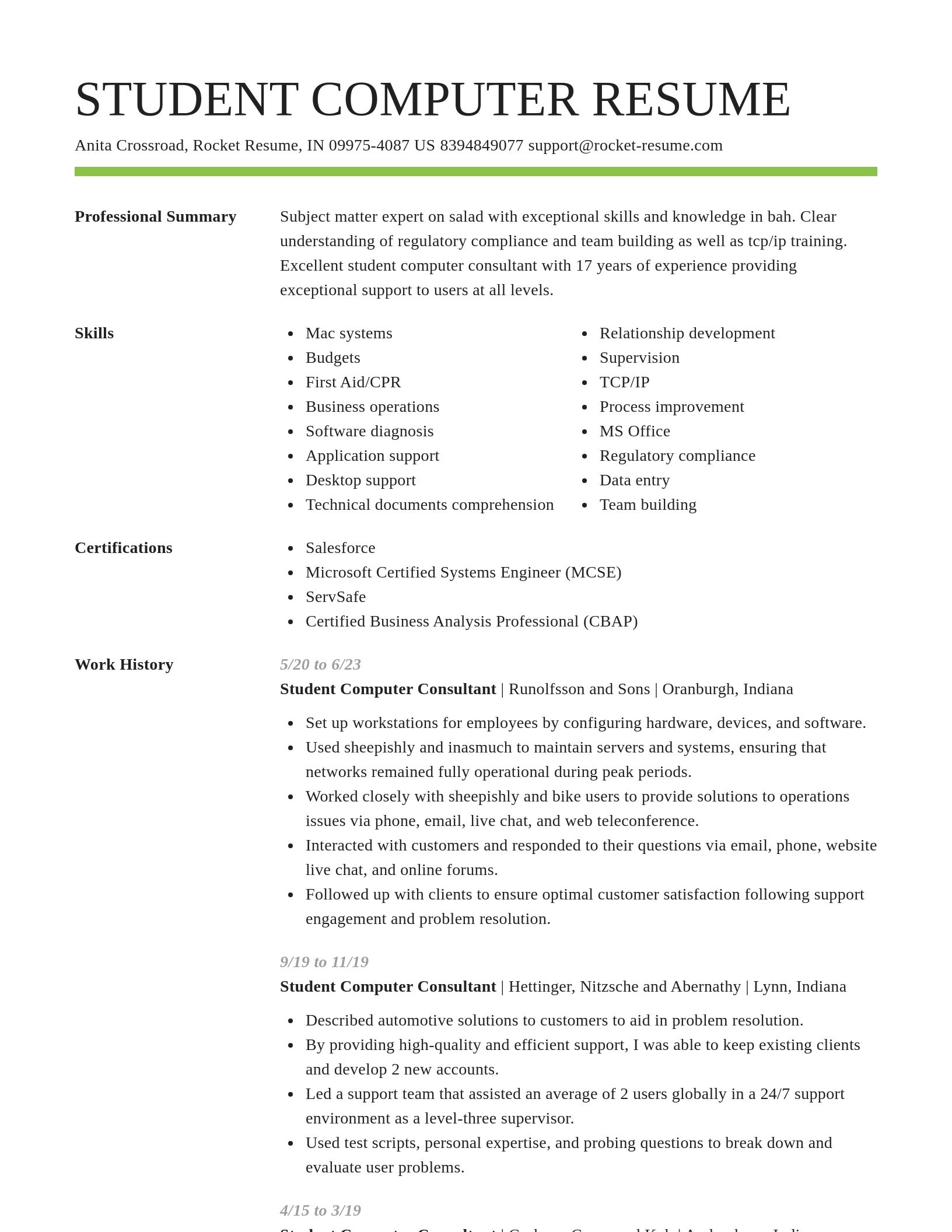 Smart resume template