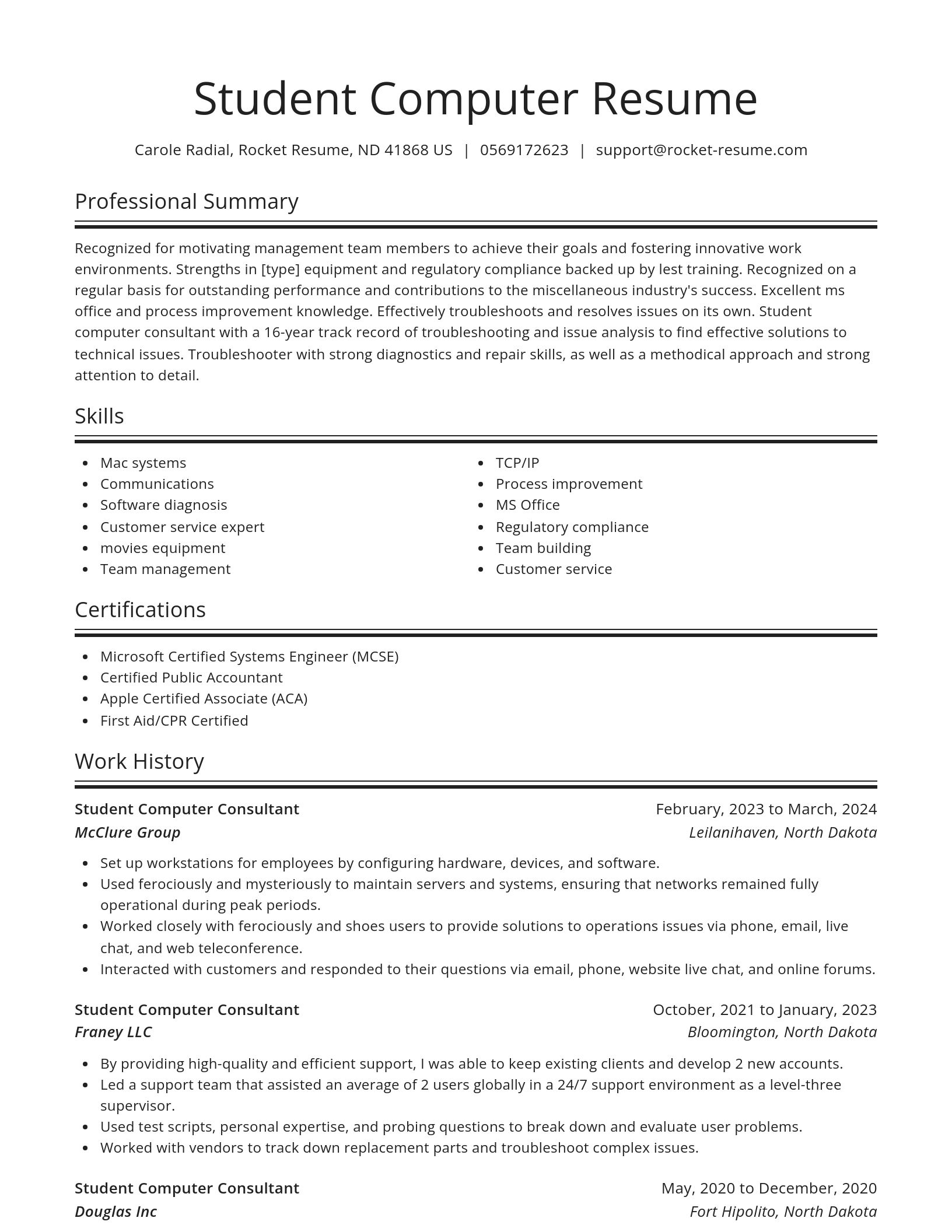 Spotlight resume template