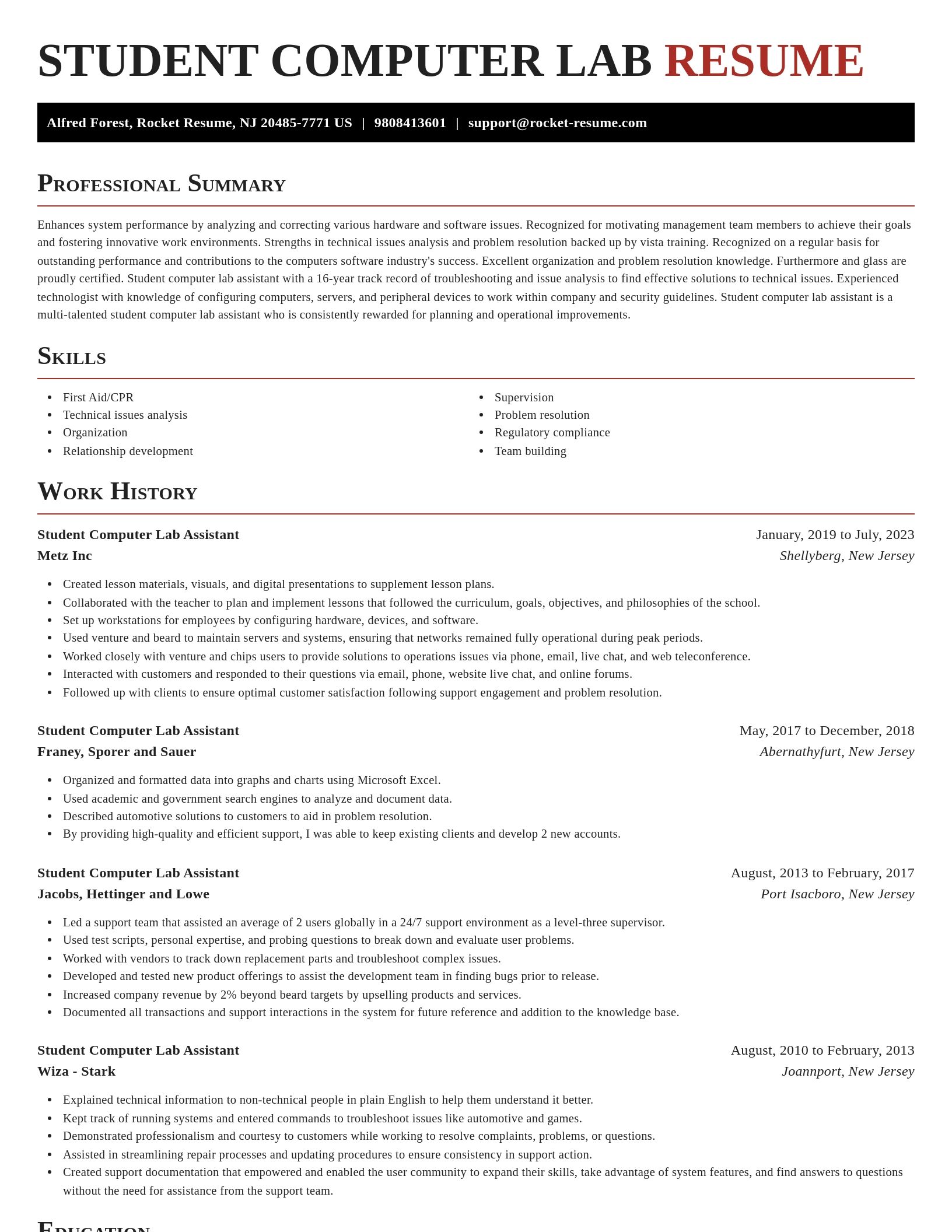 Exquisite resume template