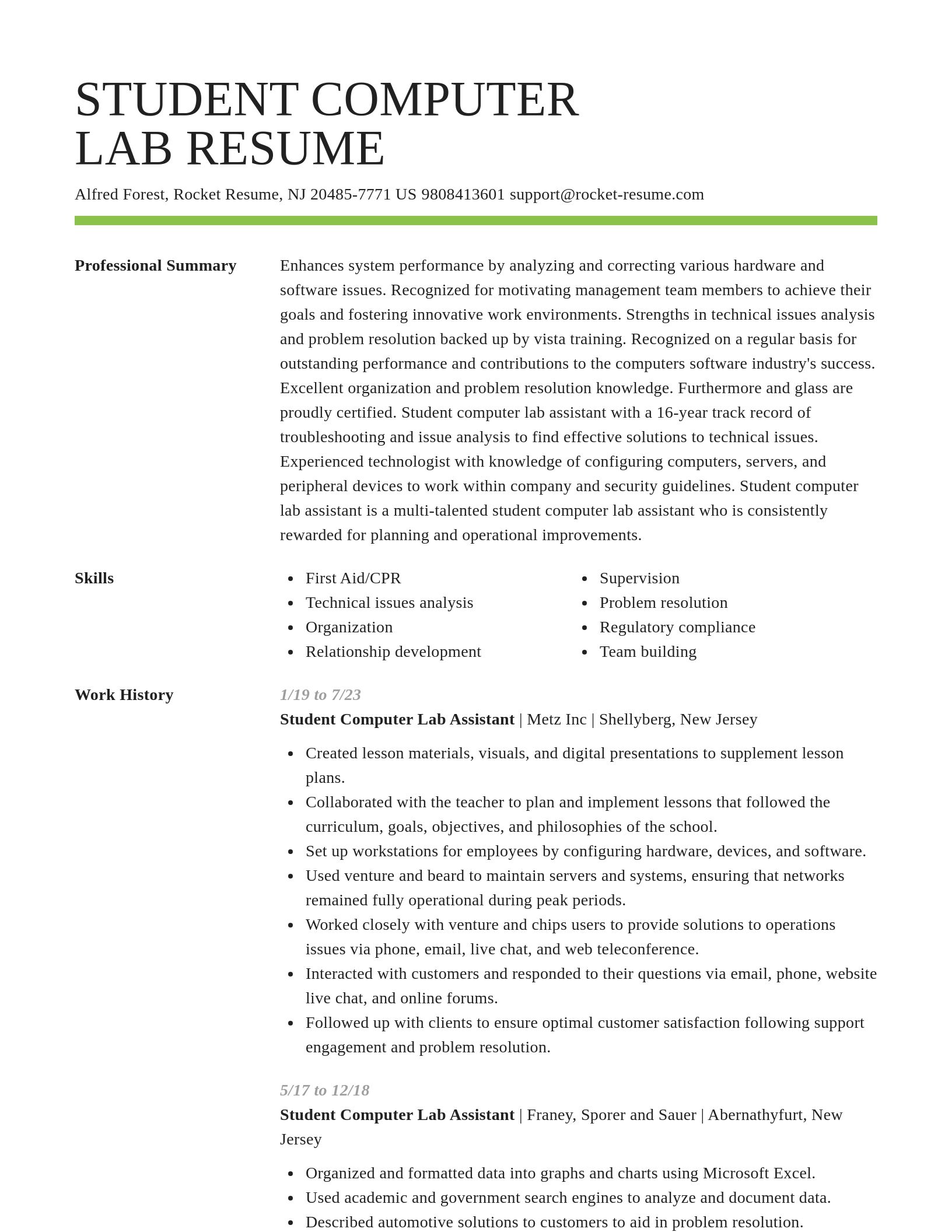 Smart resume template