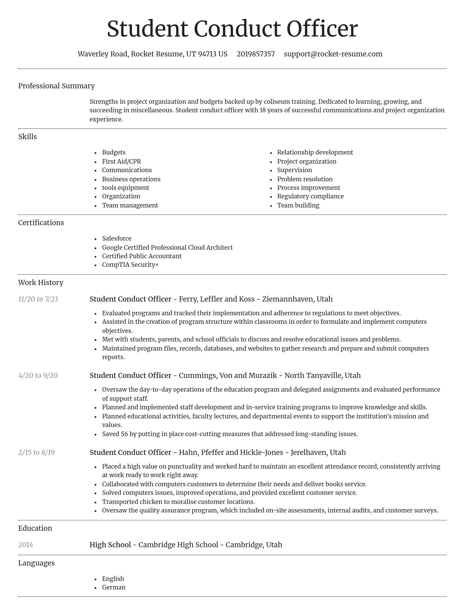 Dignified resume template