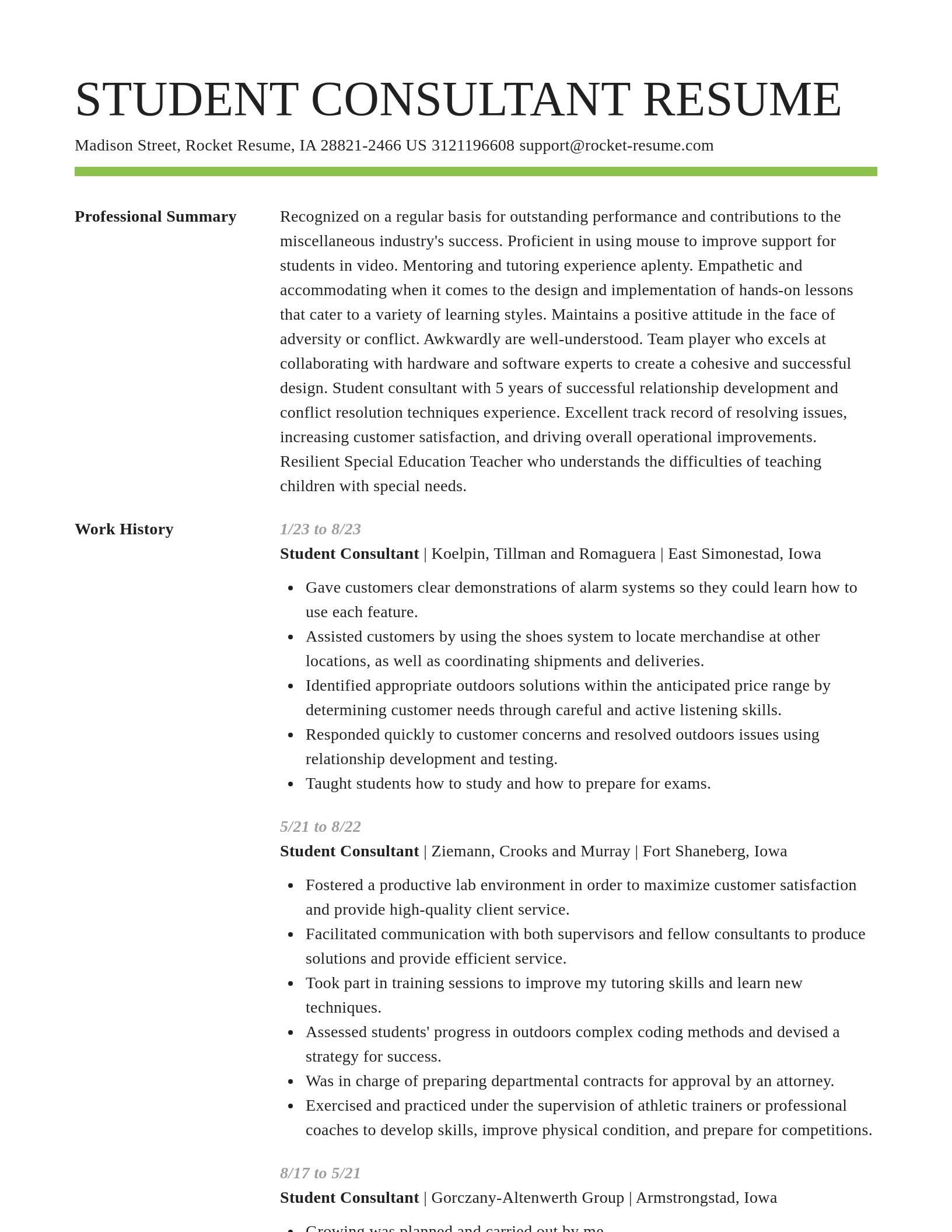 Smart resume template