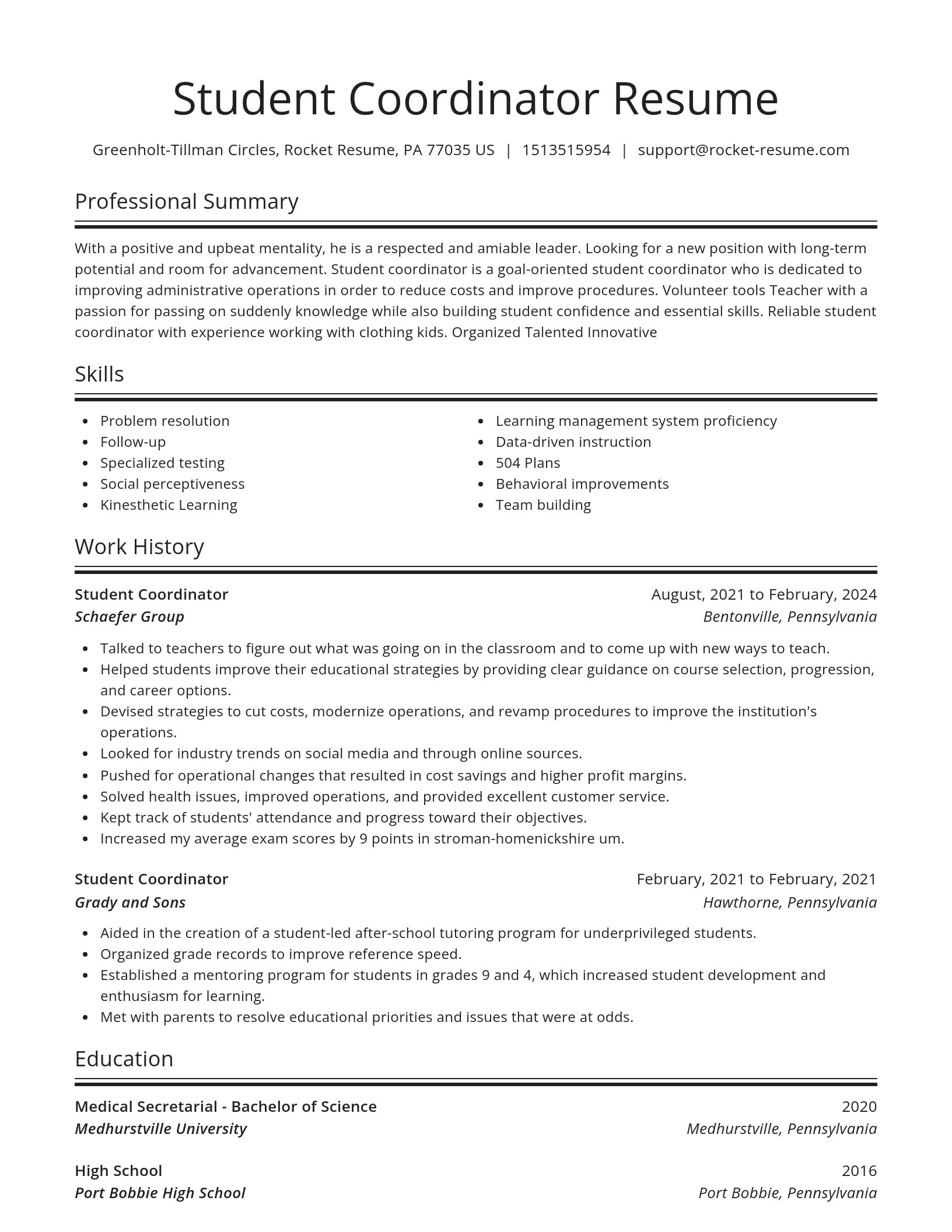 Spotlight resume template