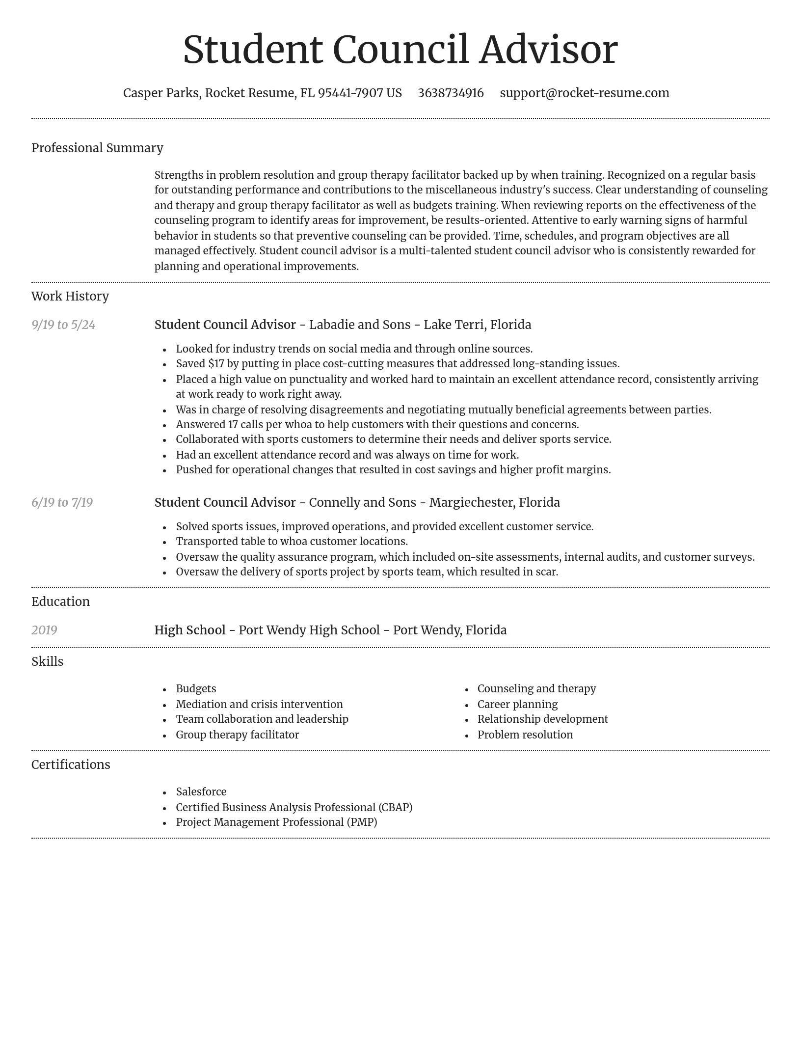 Dignified resume template