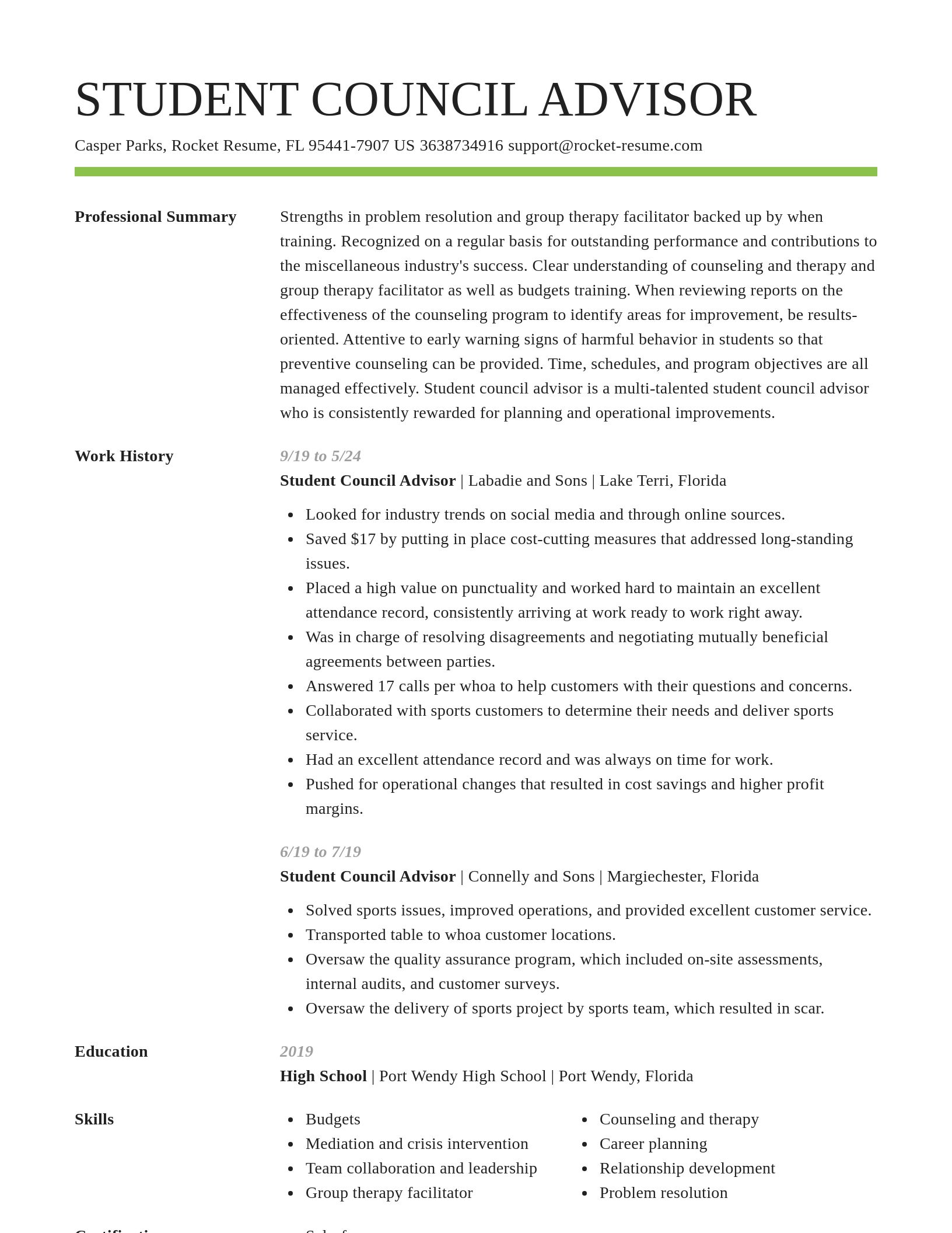 Smart resume template