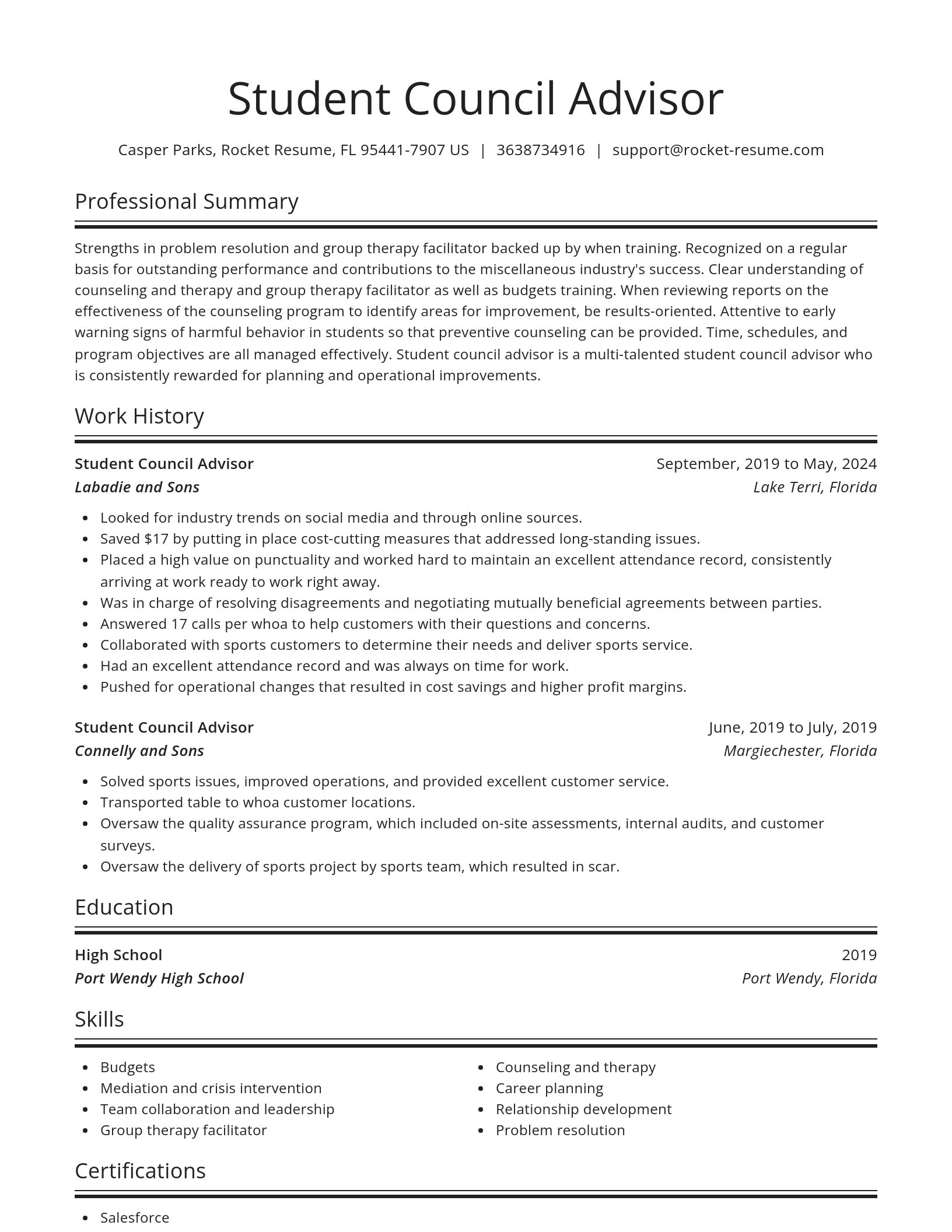 Spotlight resume template