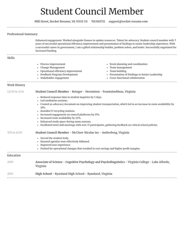 Dignified resume template