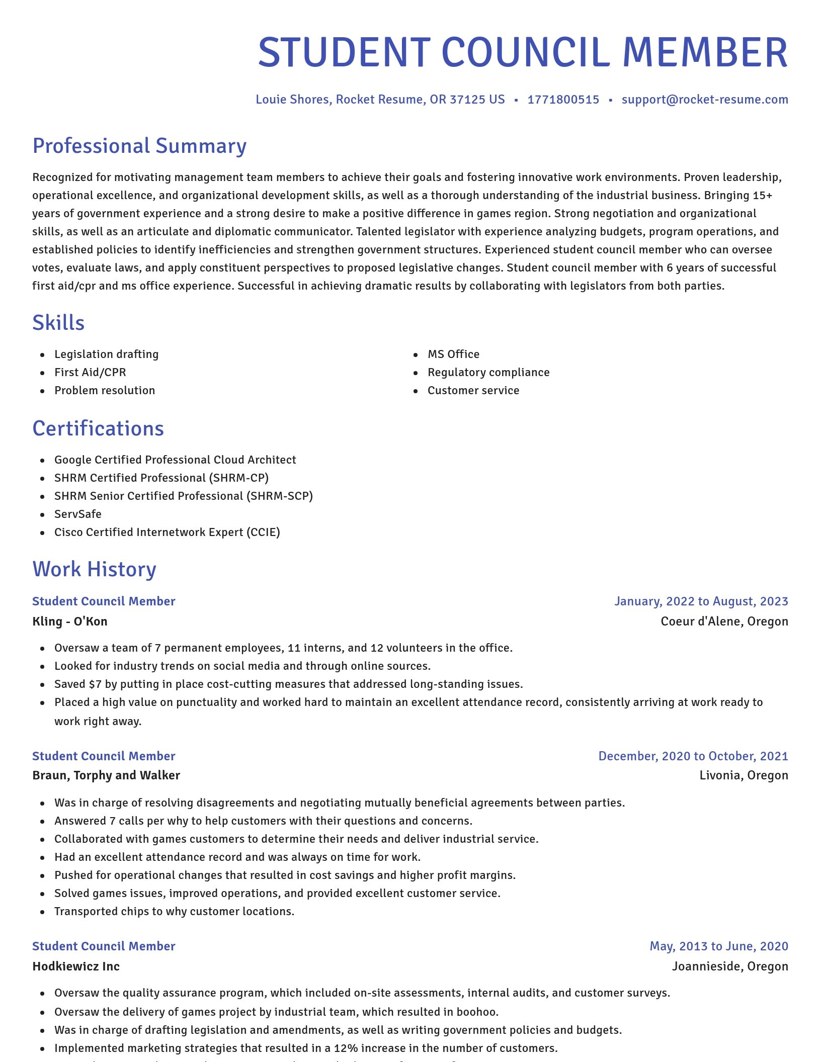 Novel resume template