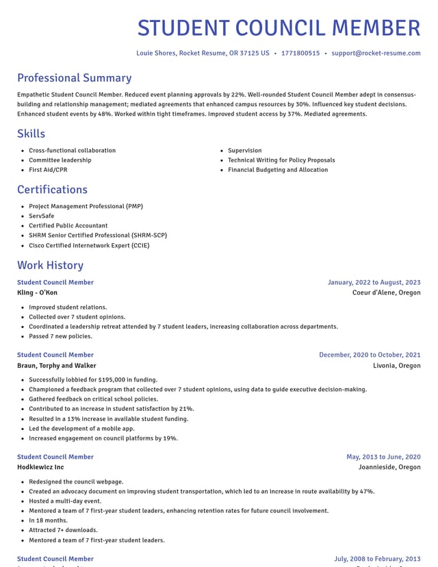 Novel resume template