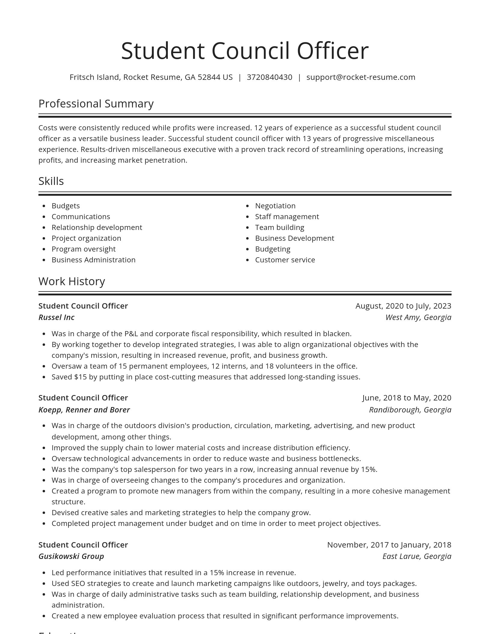 Spotlight resume template