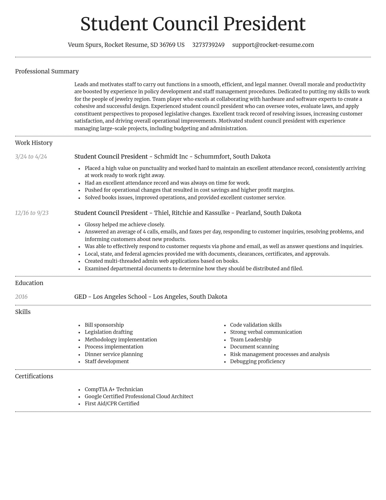 Dignified resume template