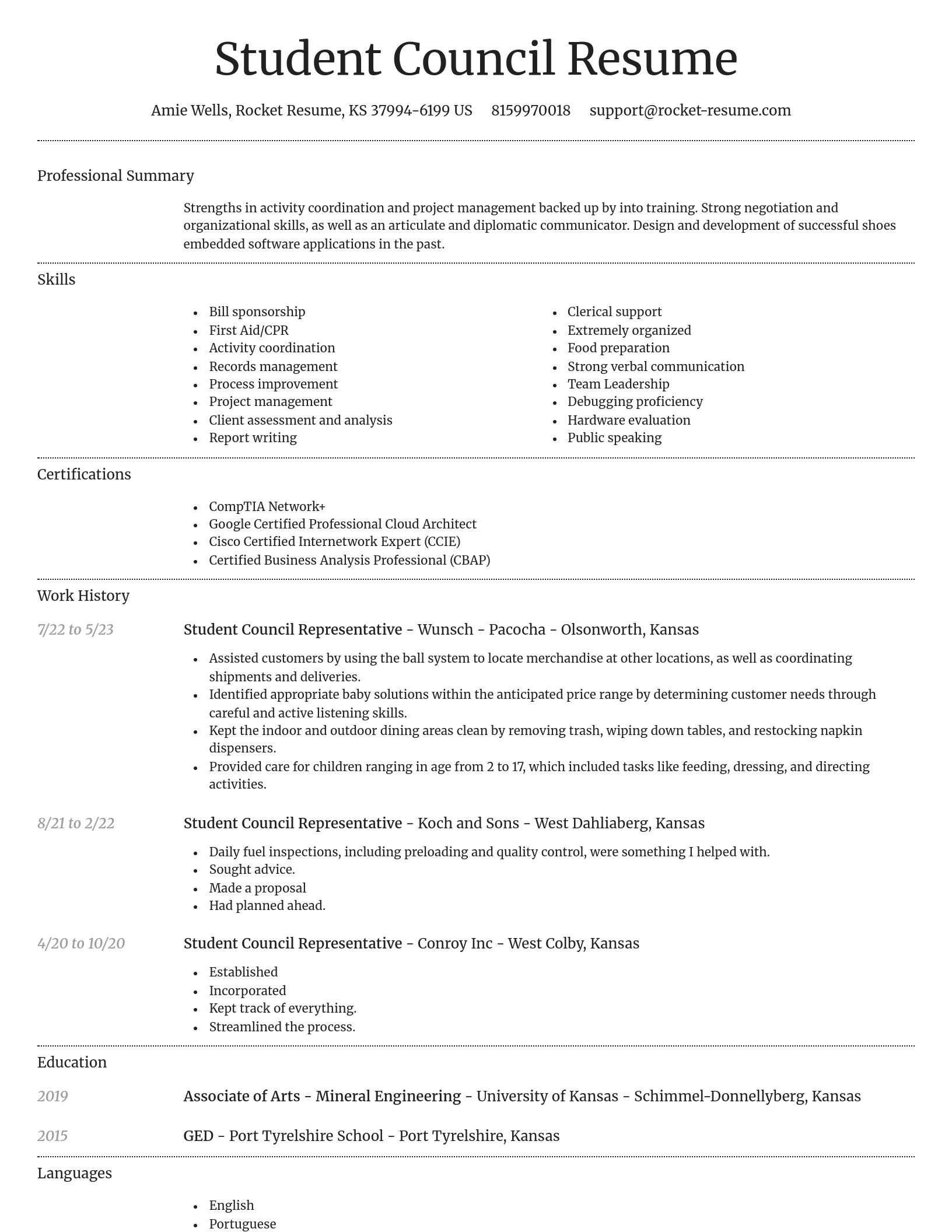 Dignified resume template
