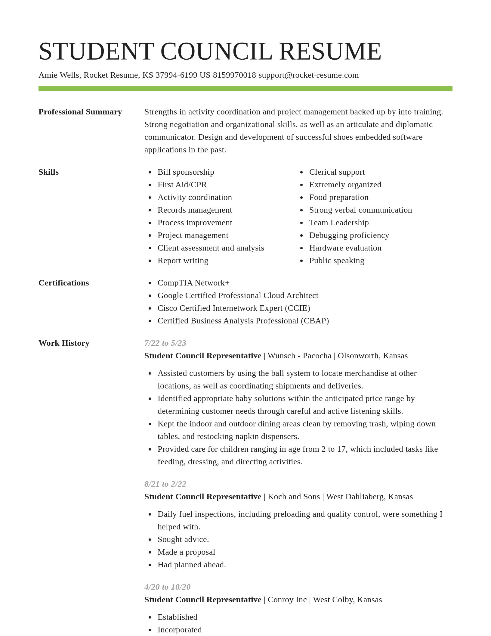 Smart resume template