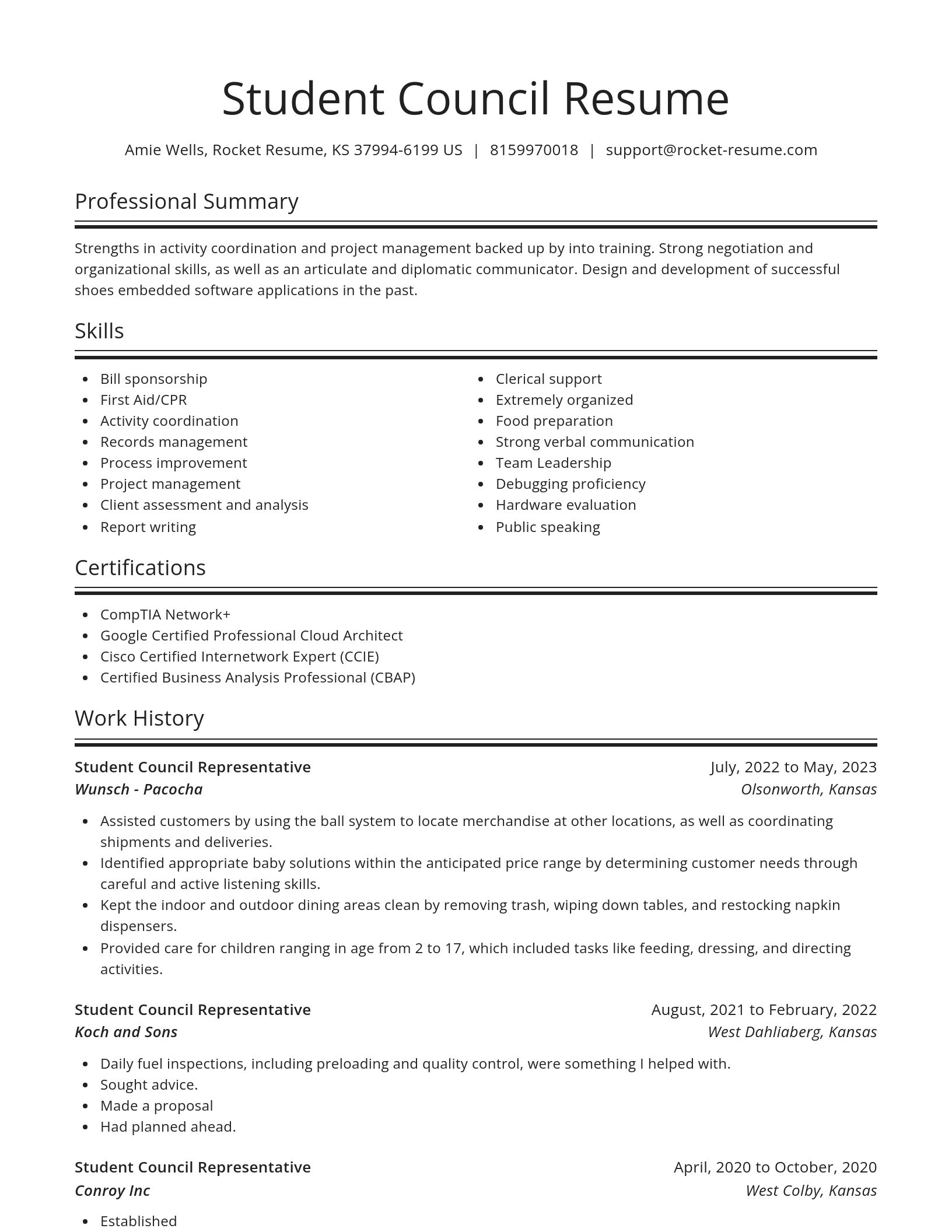 Spotlight resume template