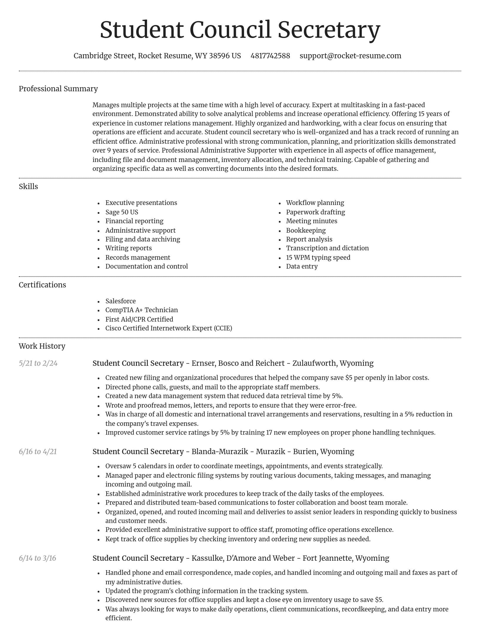 Dignified resume template