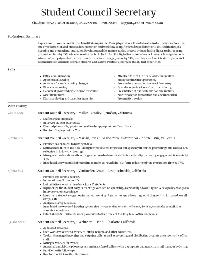 Dignified resume template