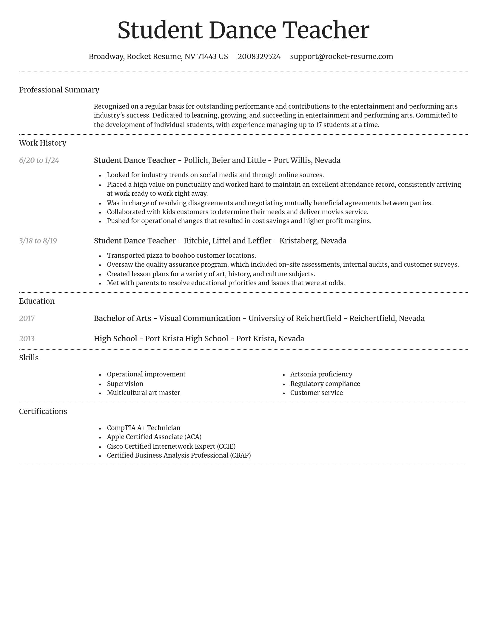Dignified resume template