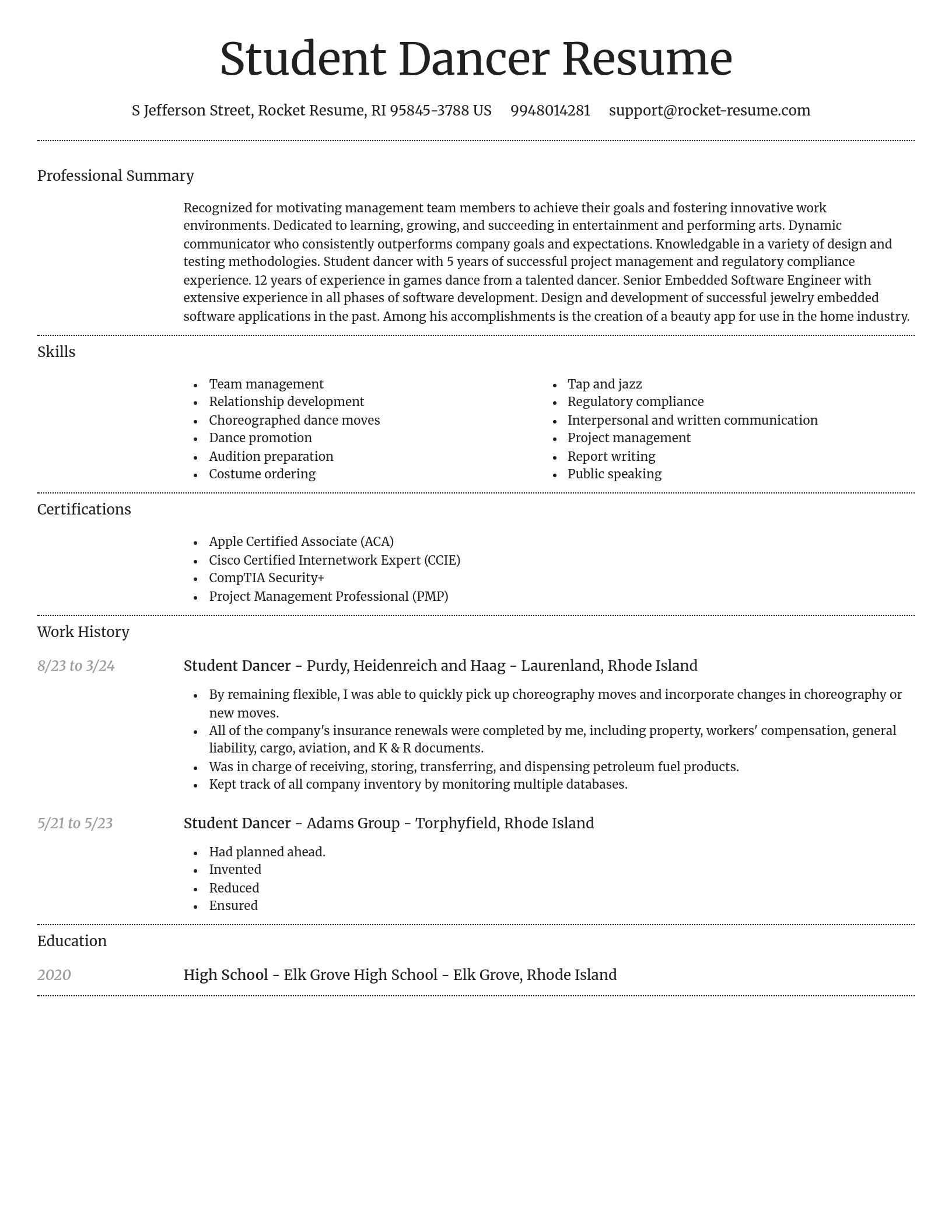 Dignified resume template