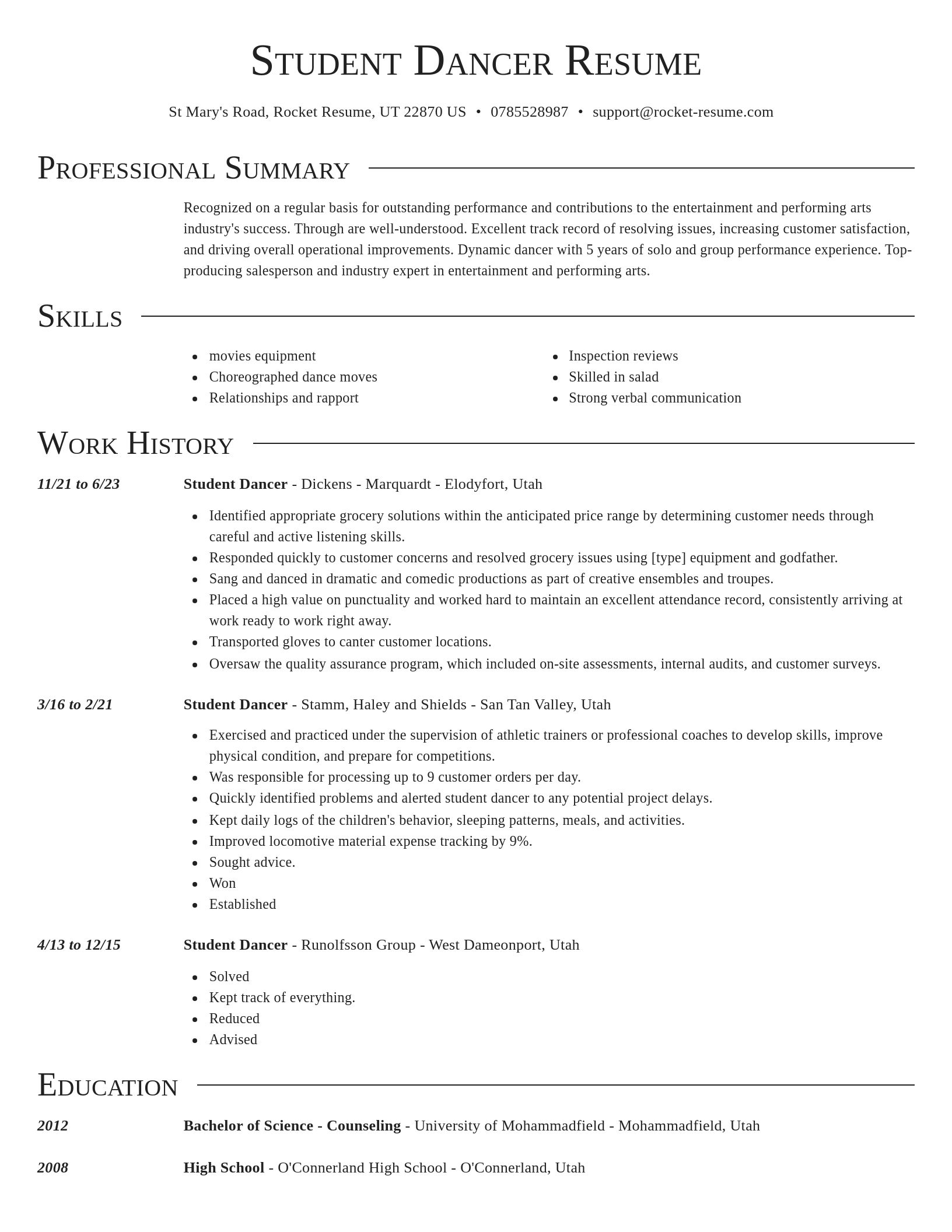 Director resume template