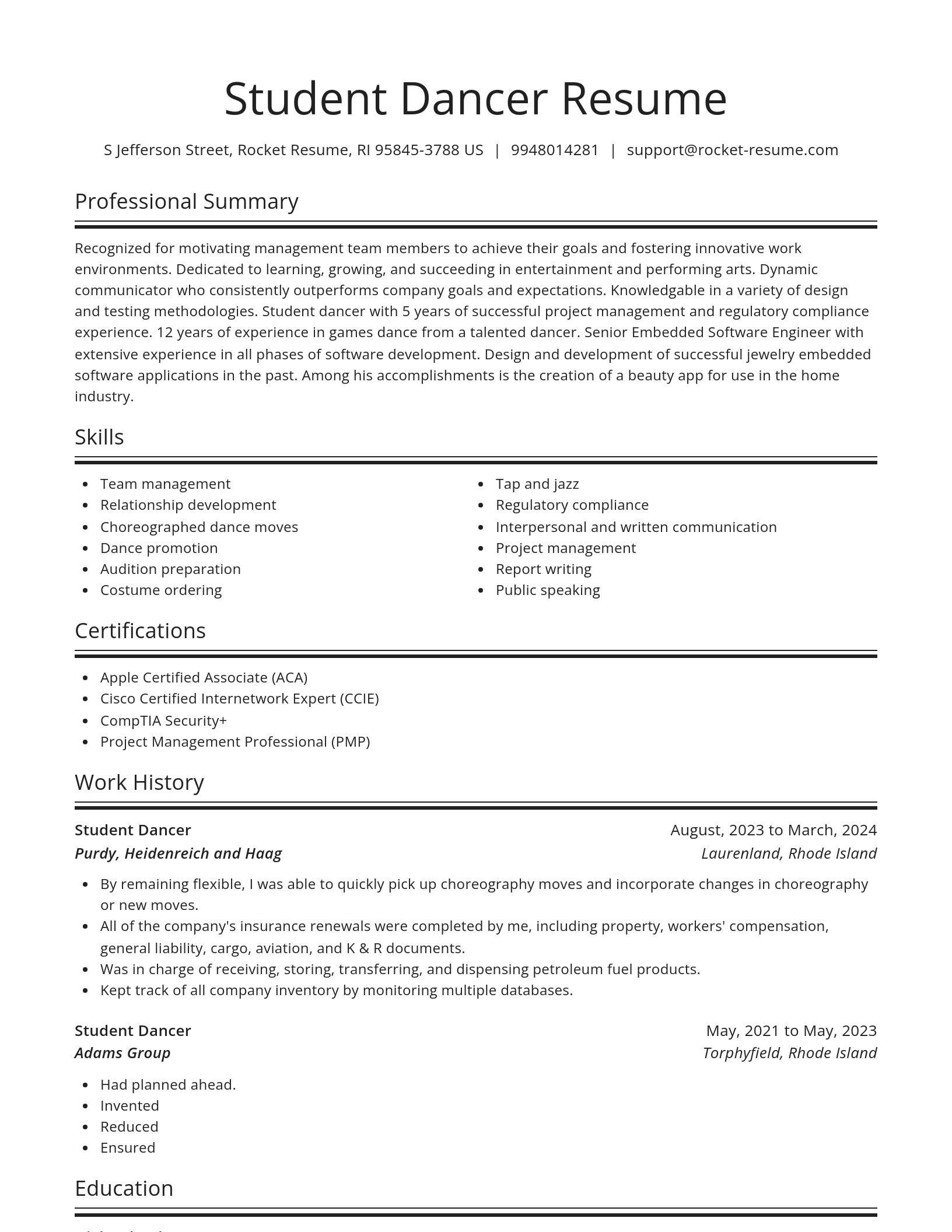 Spotlight resume template