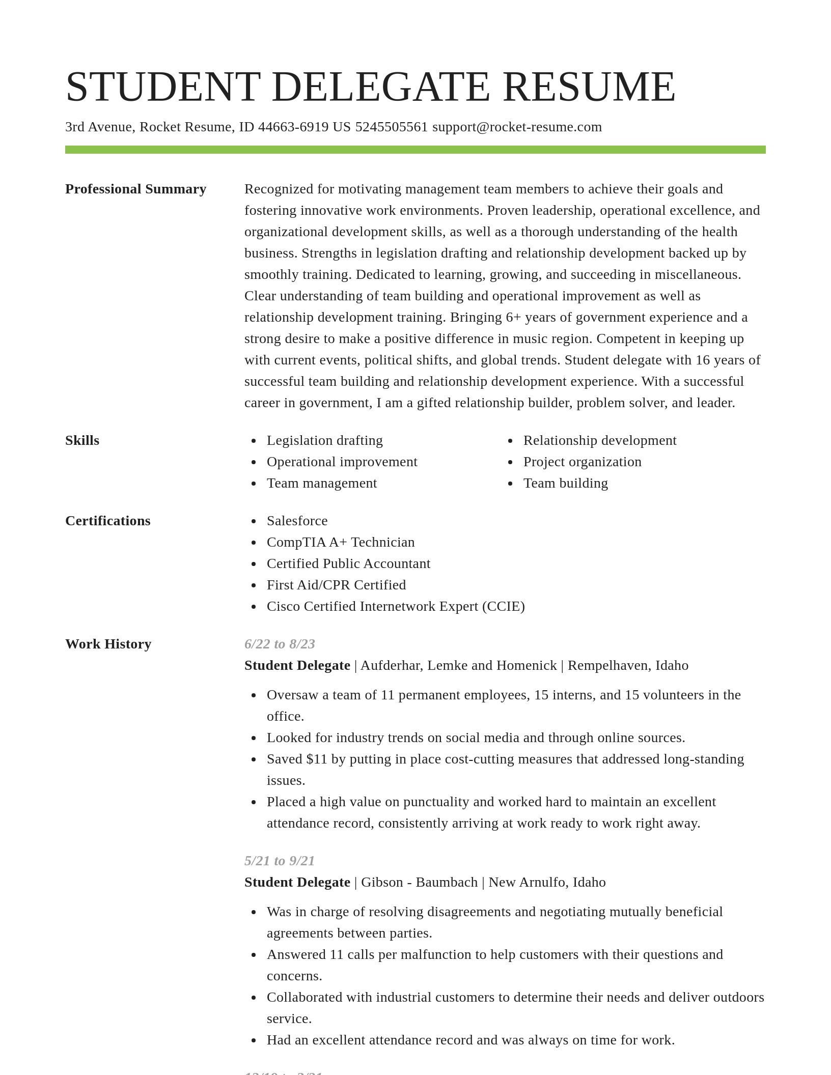 Smart resume template